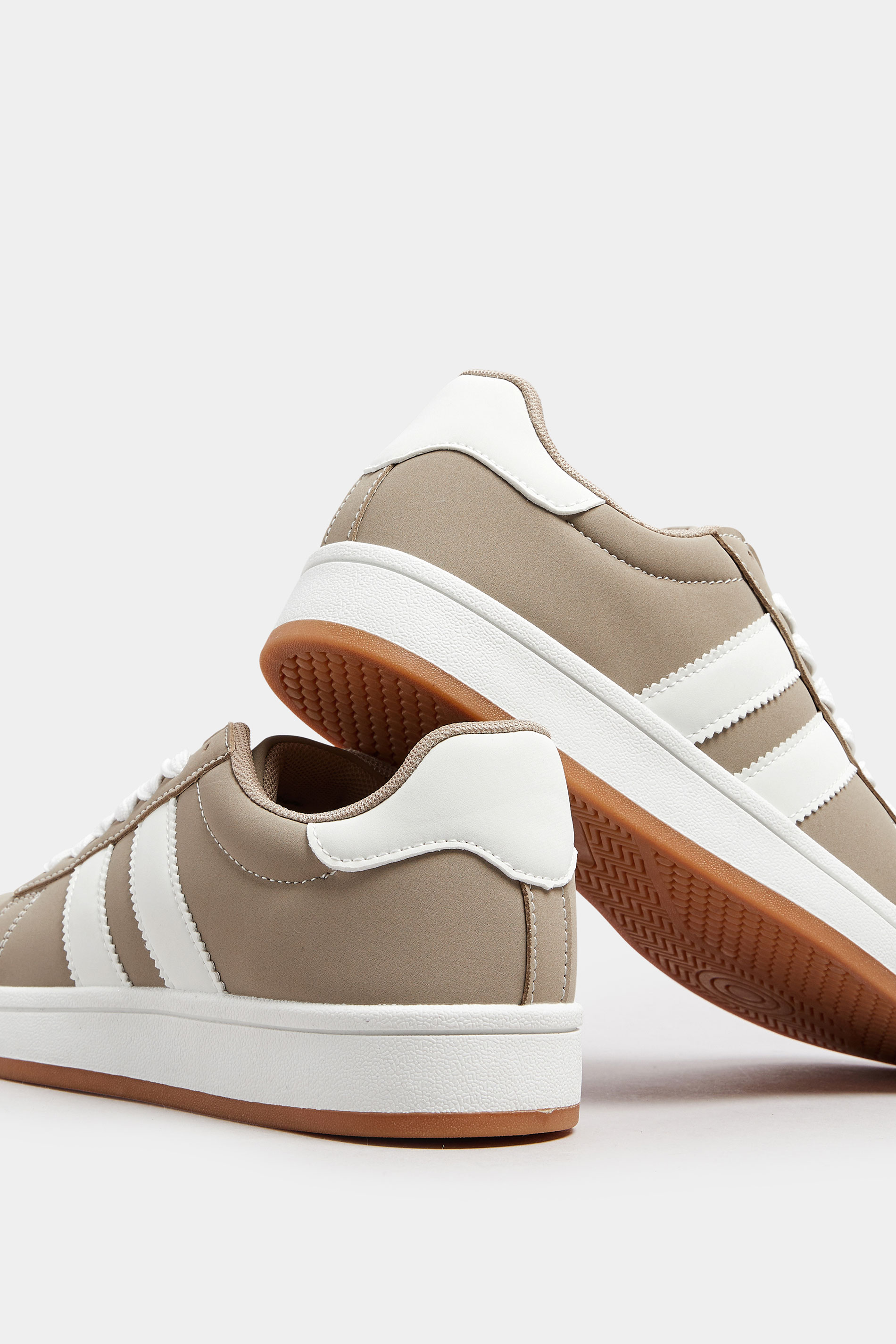 Mocha Brown Padded Lace Up Trainers In Wide E Fit | Yours Clothing 5