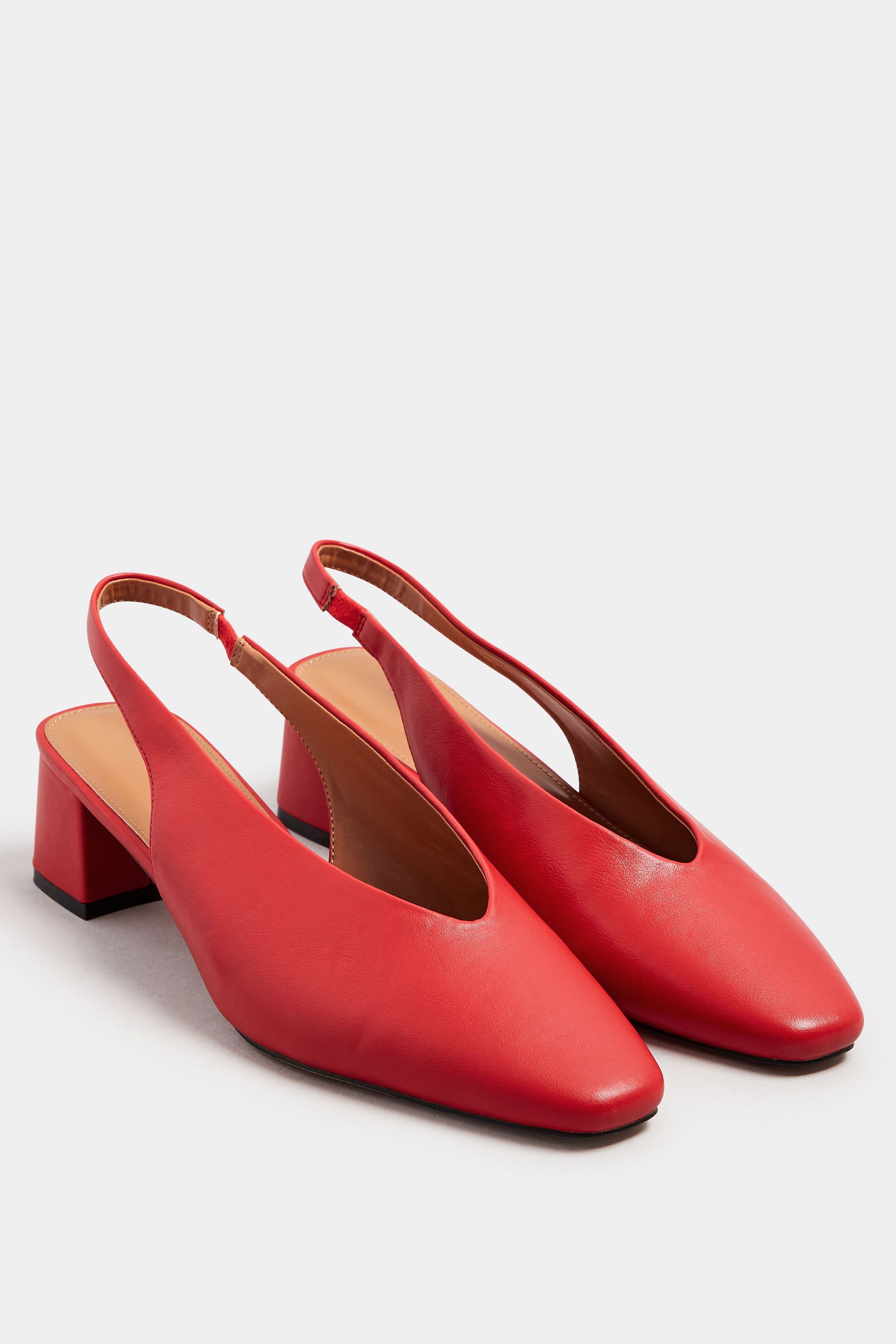 LTS Red Square Slingback Block Heel In Standard Fit | Long Tall Sally 2