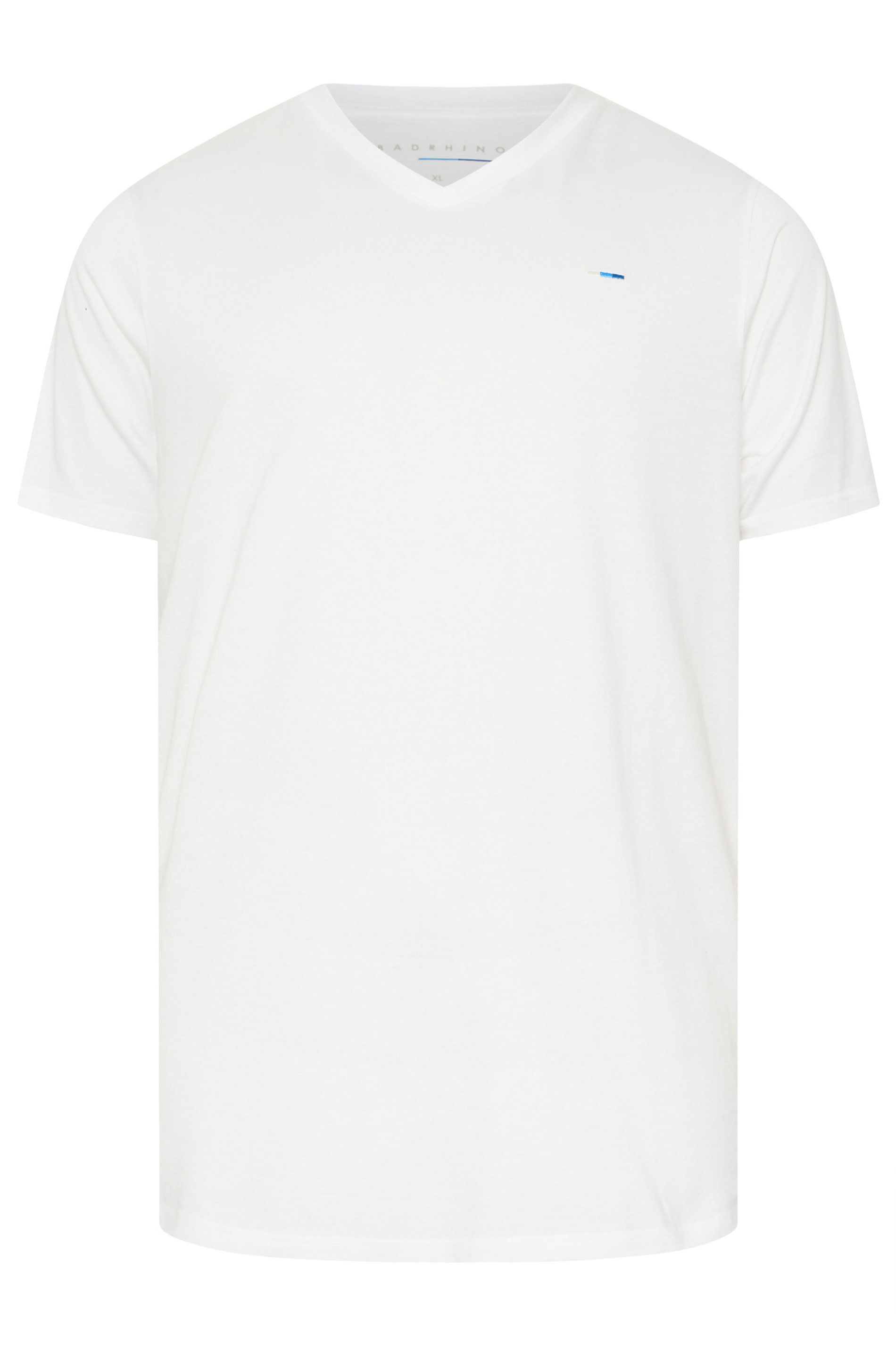 BadRhino Big & Tall White Extra Long V-Neck T-Shirt | BadRhino 1