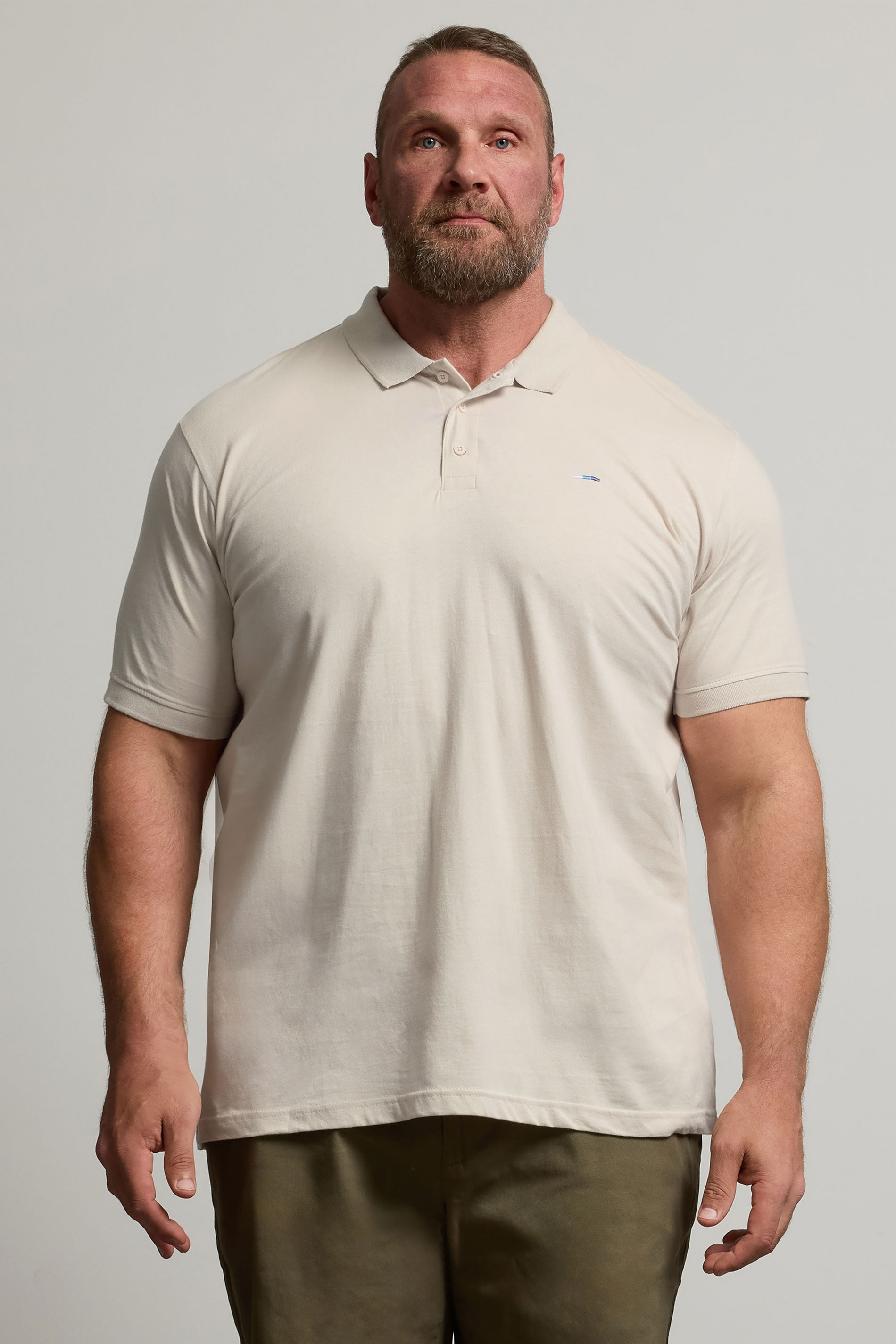 BadRhino Big & Tall Natural Brown Jersey Polo Shirt | BadRhino 1