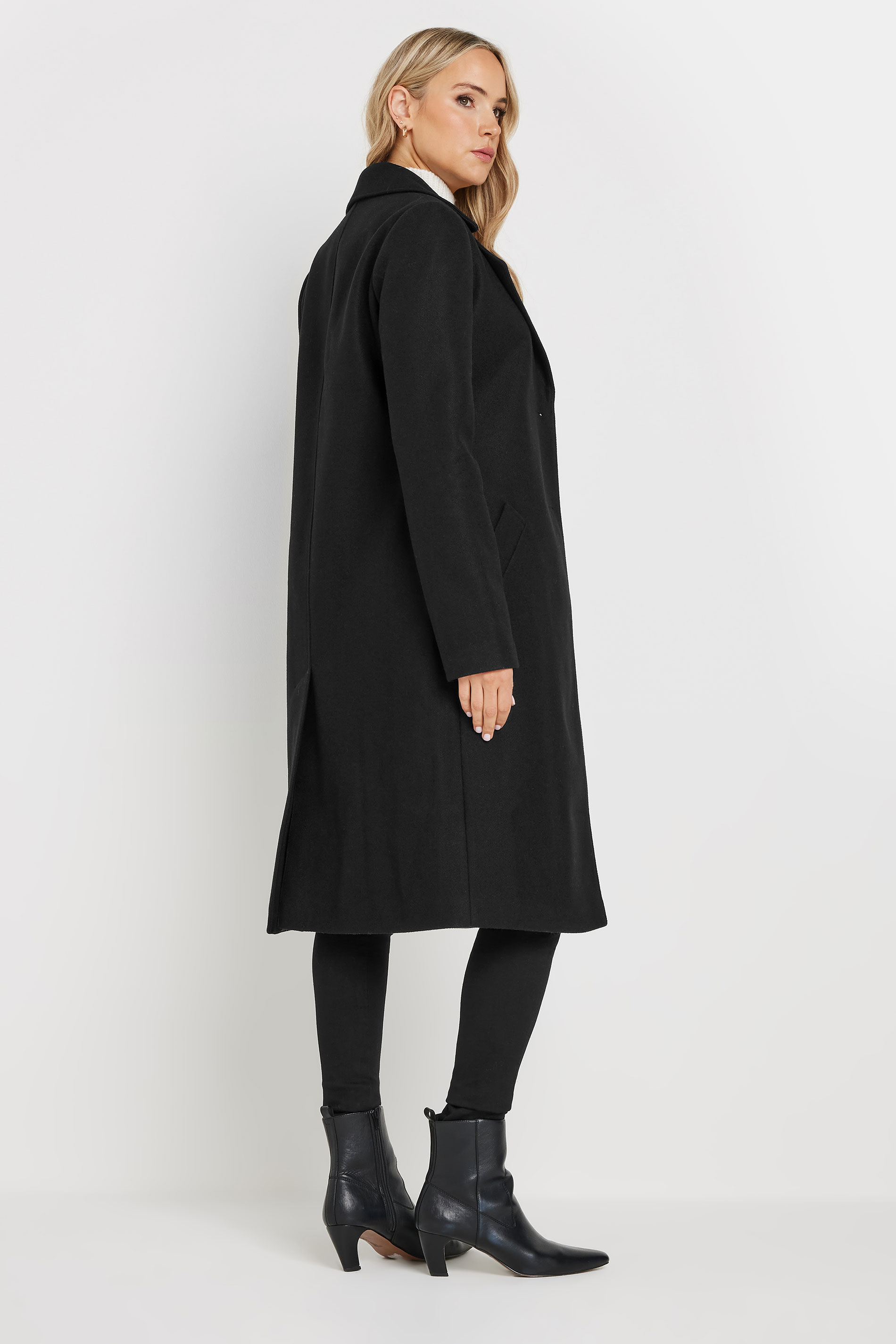 LTS Tall Black Single Breasted Formal Coat | Long Tall Sally 3