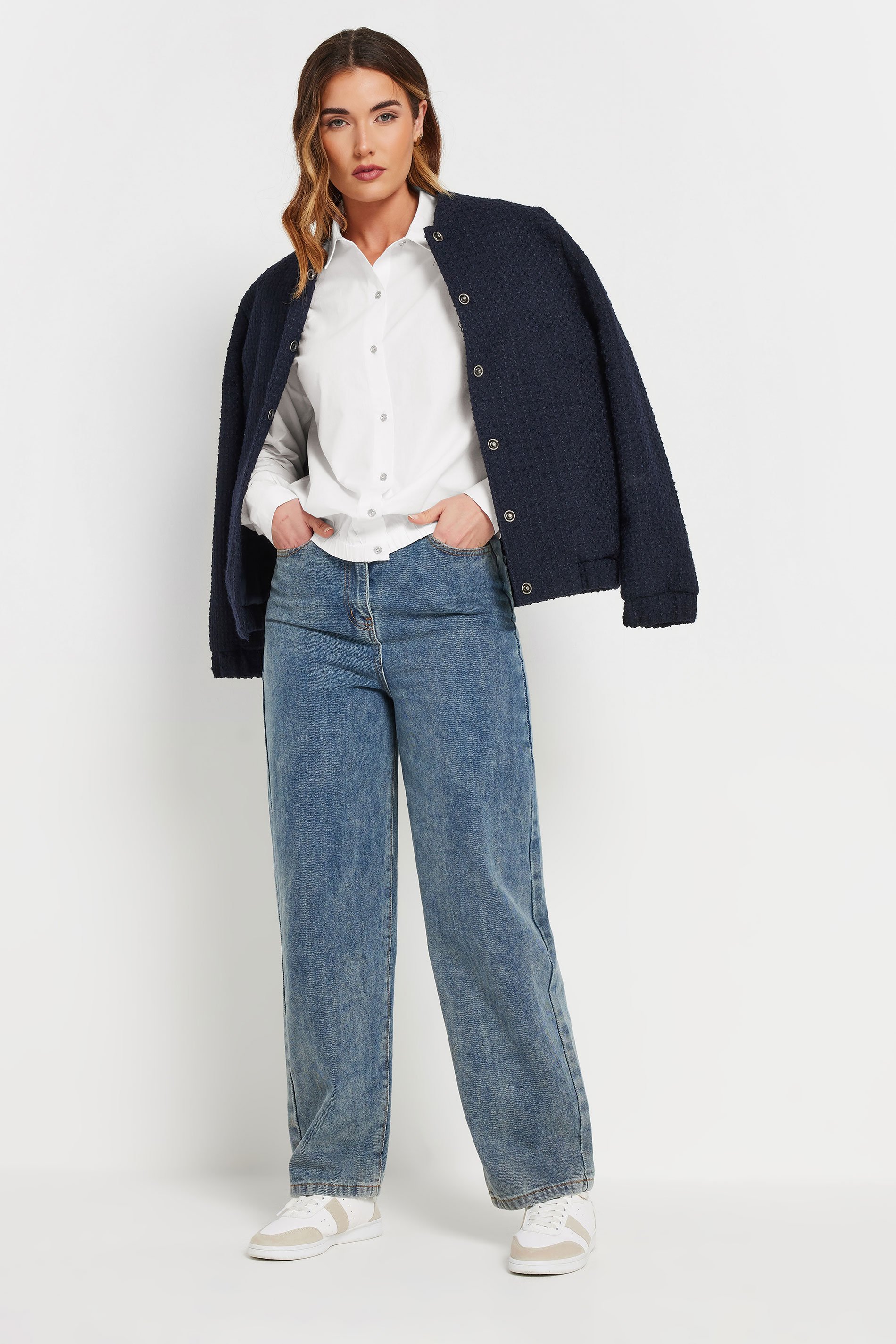 LTS Tall Women's White Cotton Elasticated Hem Shirt | Long Tall Sally 2