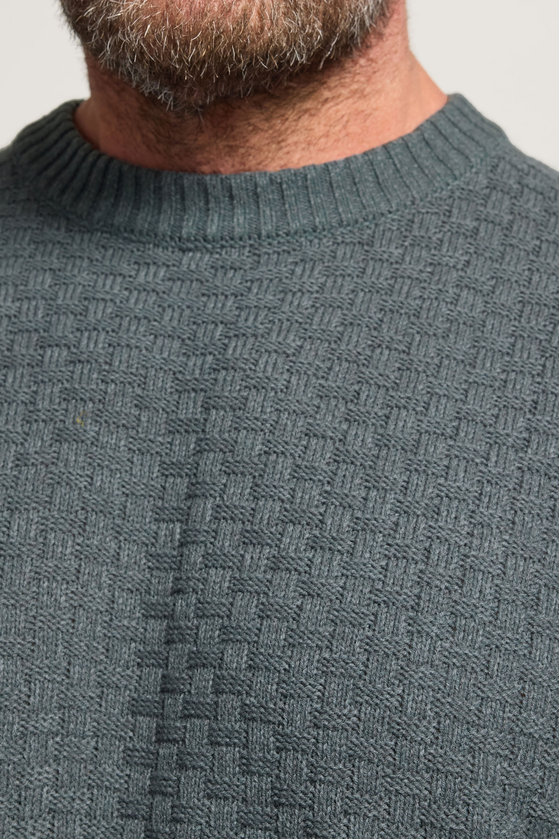 BadRhino Big & Tall Storm Blue Textured Crew Neck Knitted Jumper | BadRhino 4