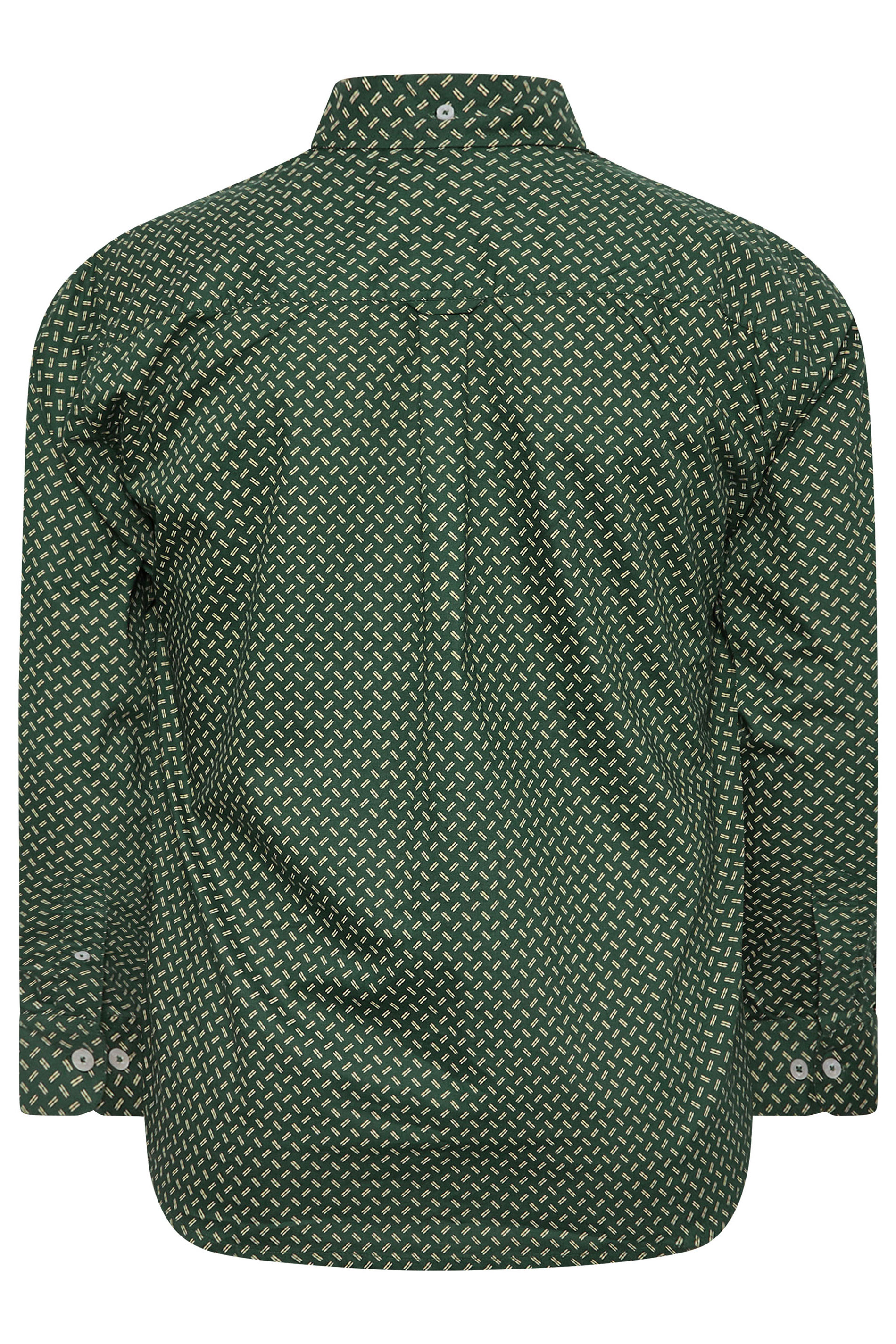 BadRhino Big & Tall Green Geometric Print Party Shirt | BadRhino 5