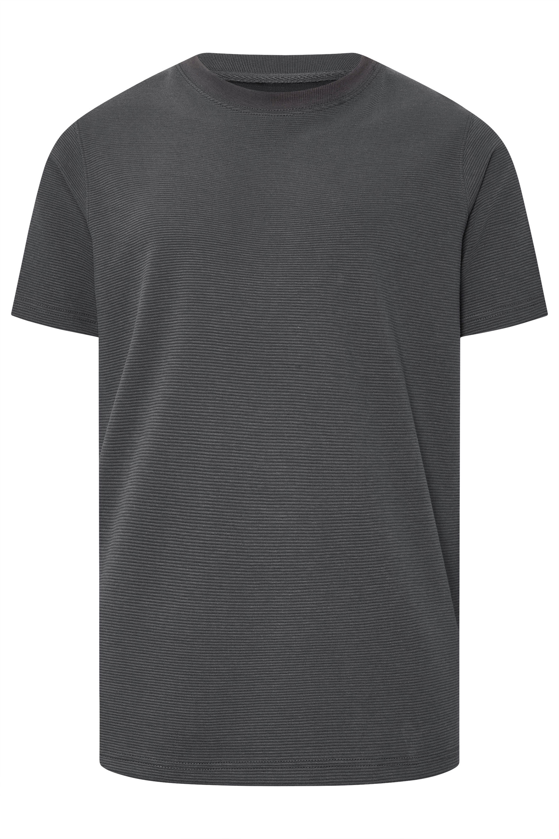 BadRhino Big & Tall Ebony Grey Ottoman Textured T-Shirt | BadRhino 6