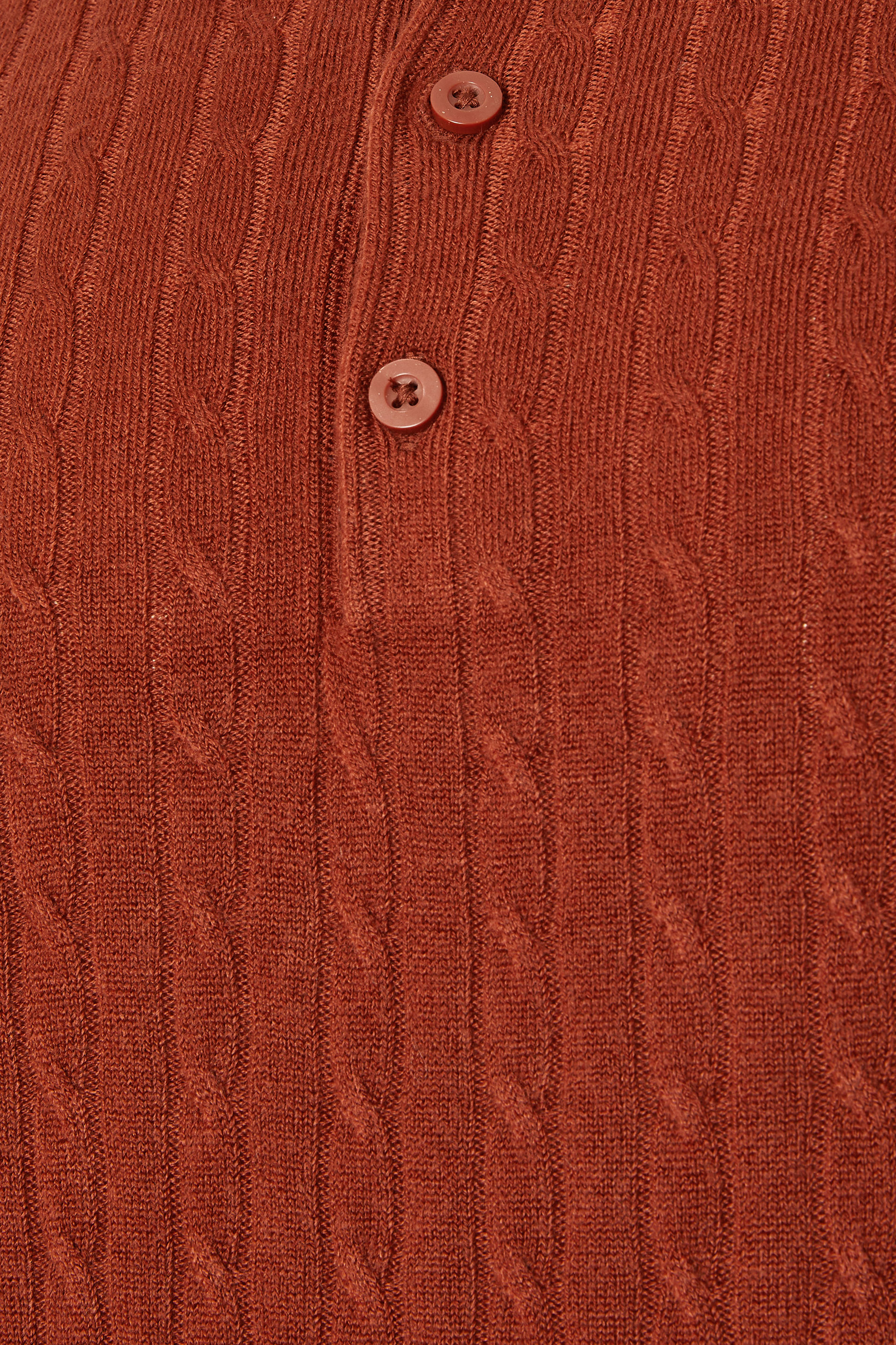 BadRhino Big & Tall Burnt Red Cable Knit Polo Shirt | BadRhino 7