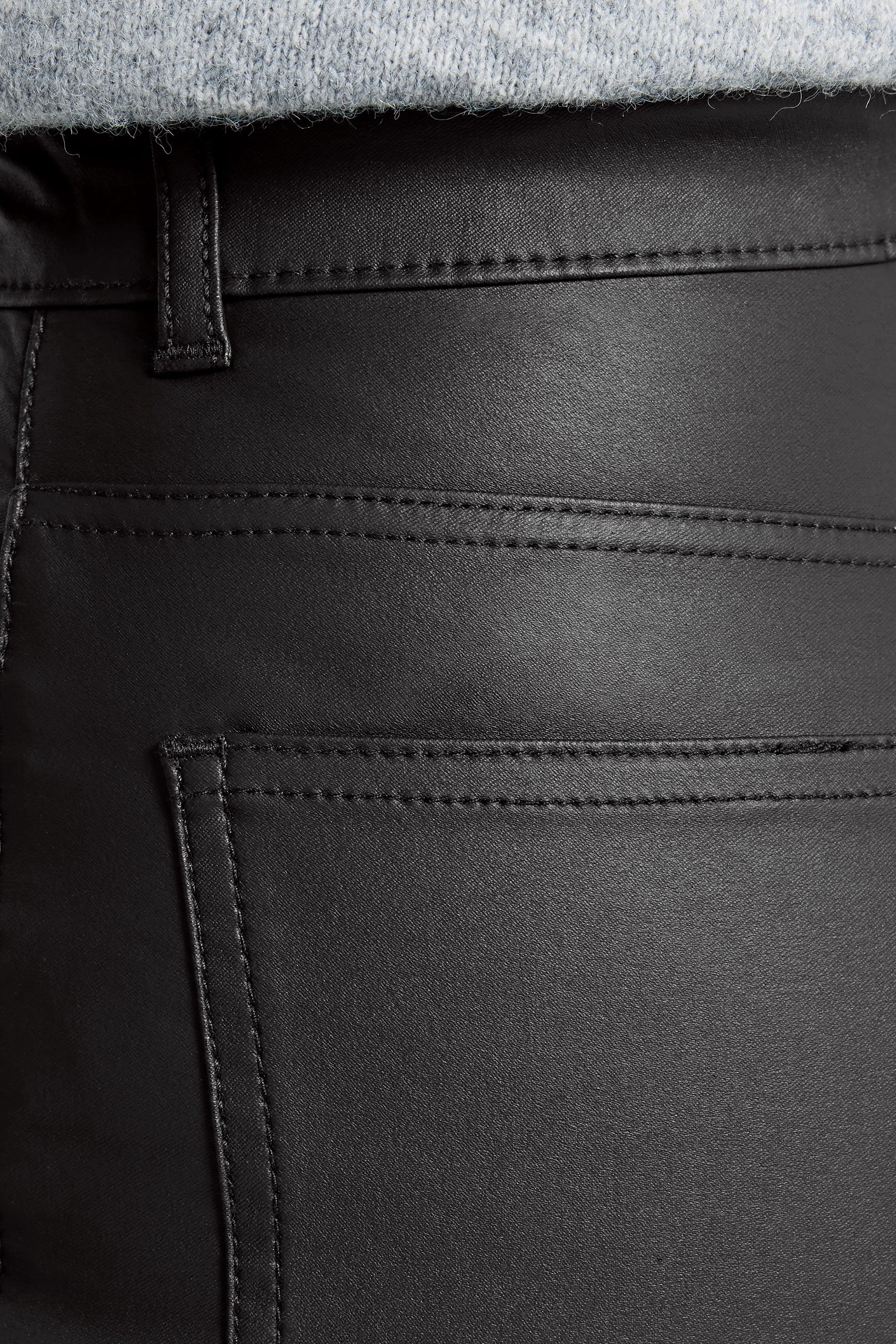 LTS Tall Black Faux Leather Wide Leg Trousers | Long Tall Sally  5