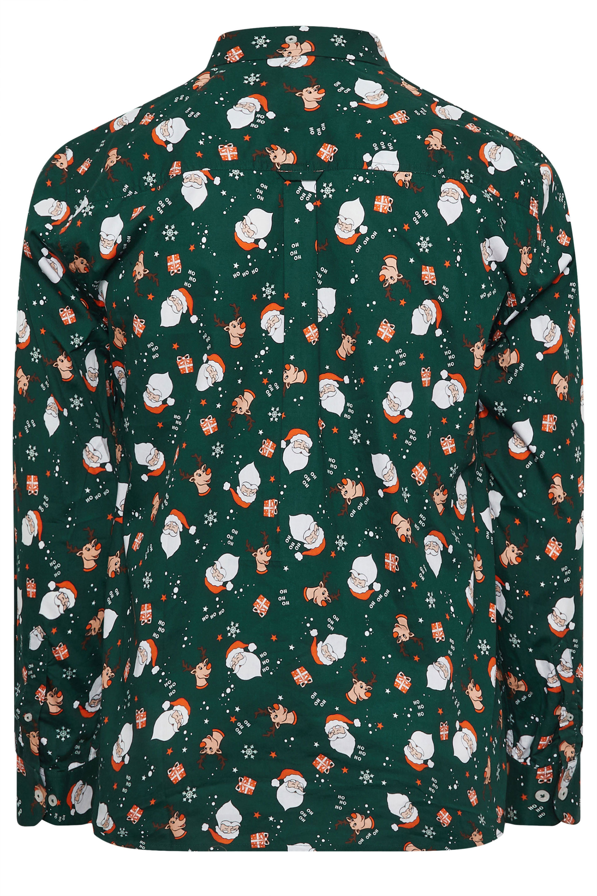 BadRhino Big & Tall Green Santa Print Shirt | BadRhino 5