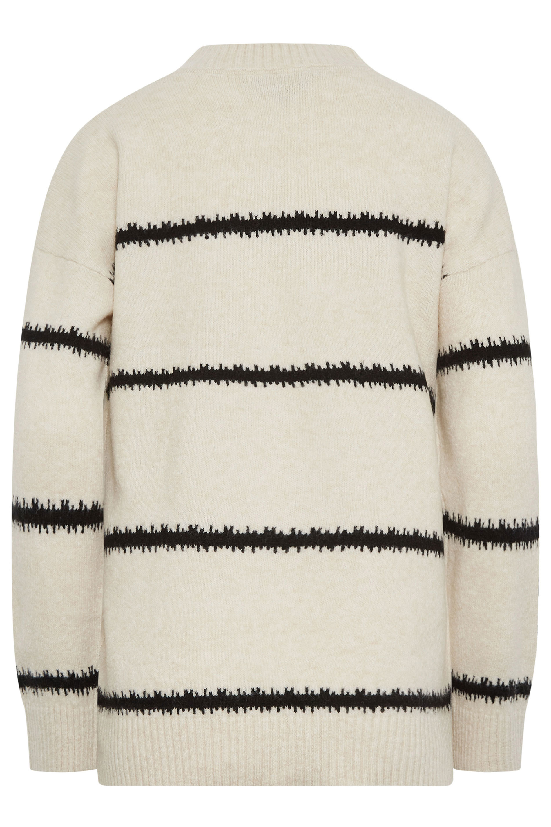 LTS Tall Women's Cream & Black High Neck Stripe Jumper | Long Tall Sally 7