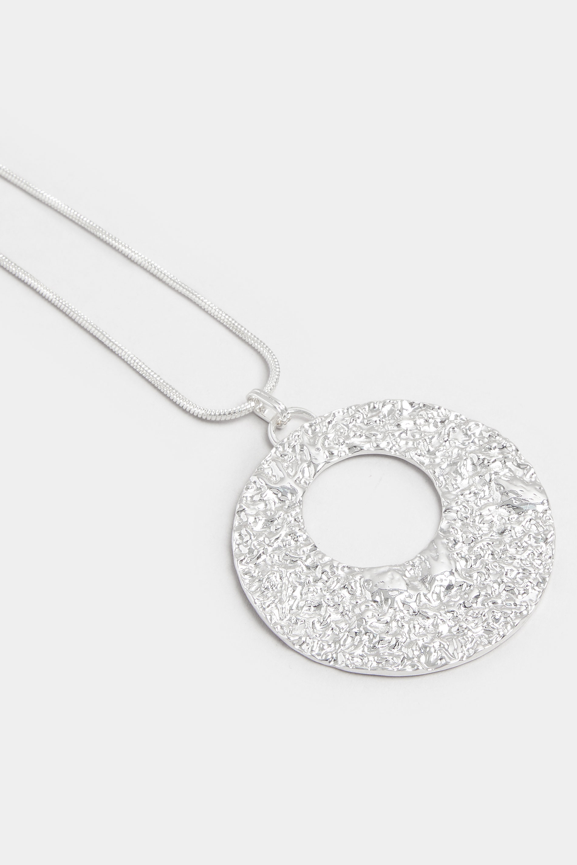 Silver Tone Adjustable Chain Disc Necklace | Yours Clothing 3