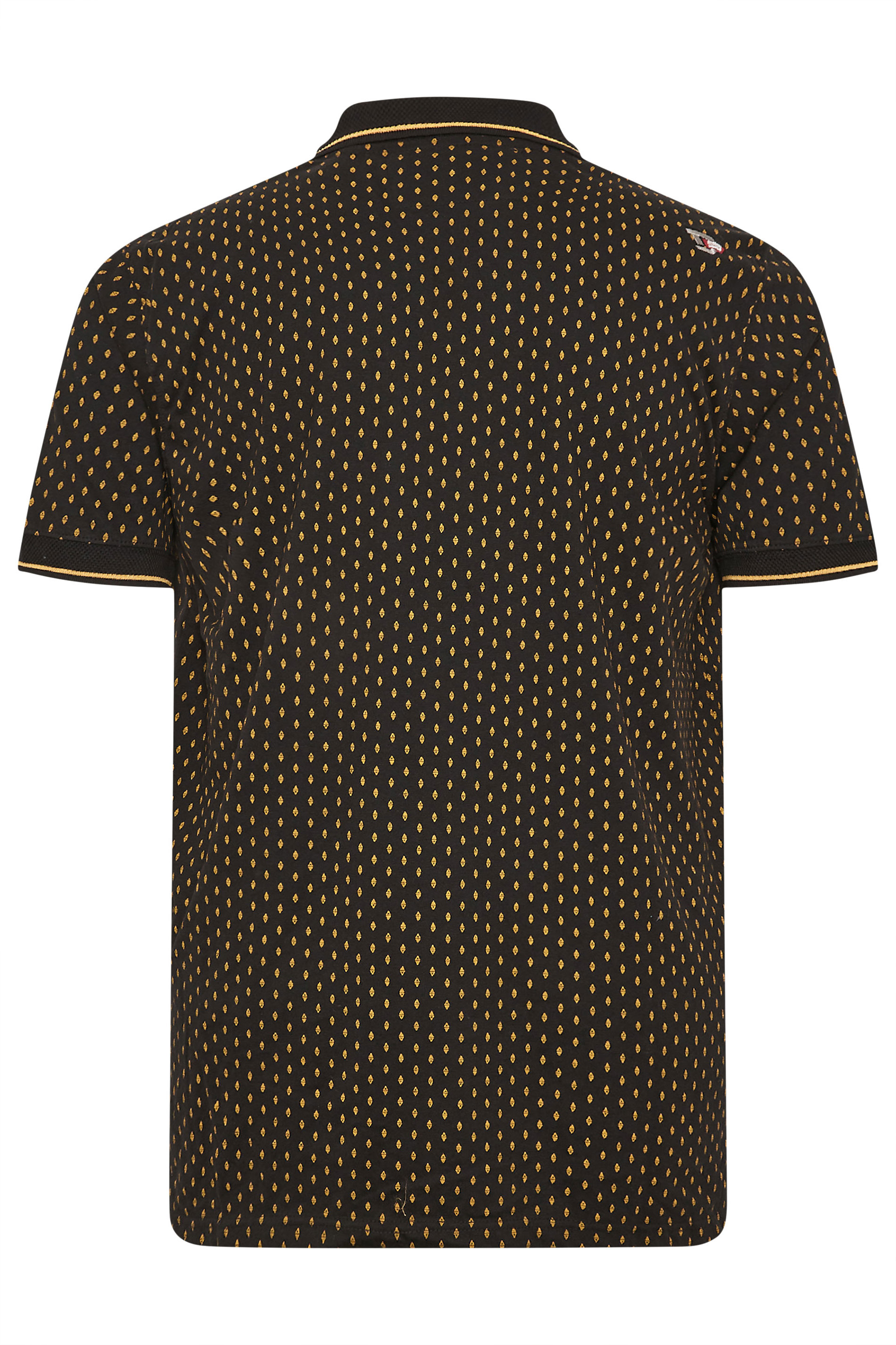 D555 Big & Tall Black Jersey Jacquard Polo Shirt | BadRhino 4