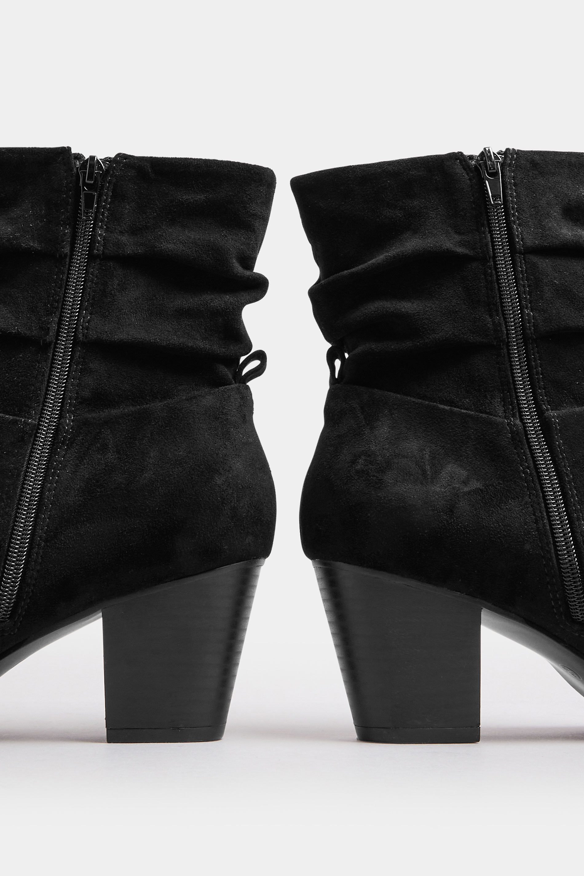 LTS Black Faux Suede Western Boots In Standard Fit | Long Tall Sally 5