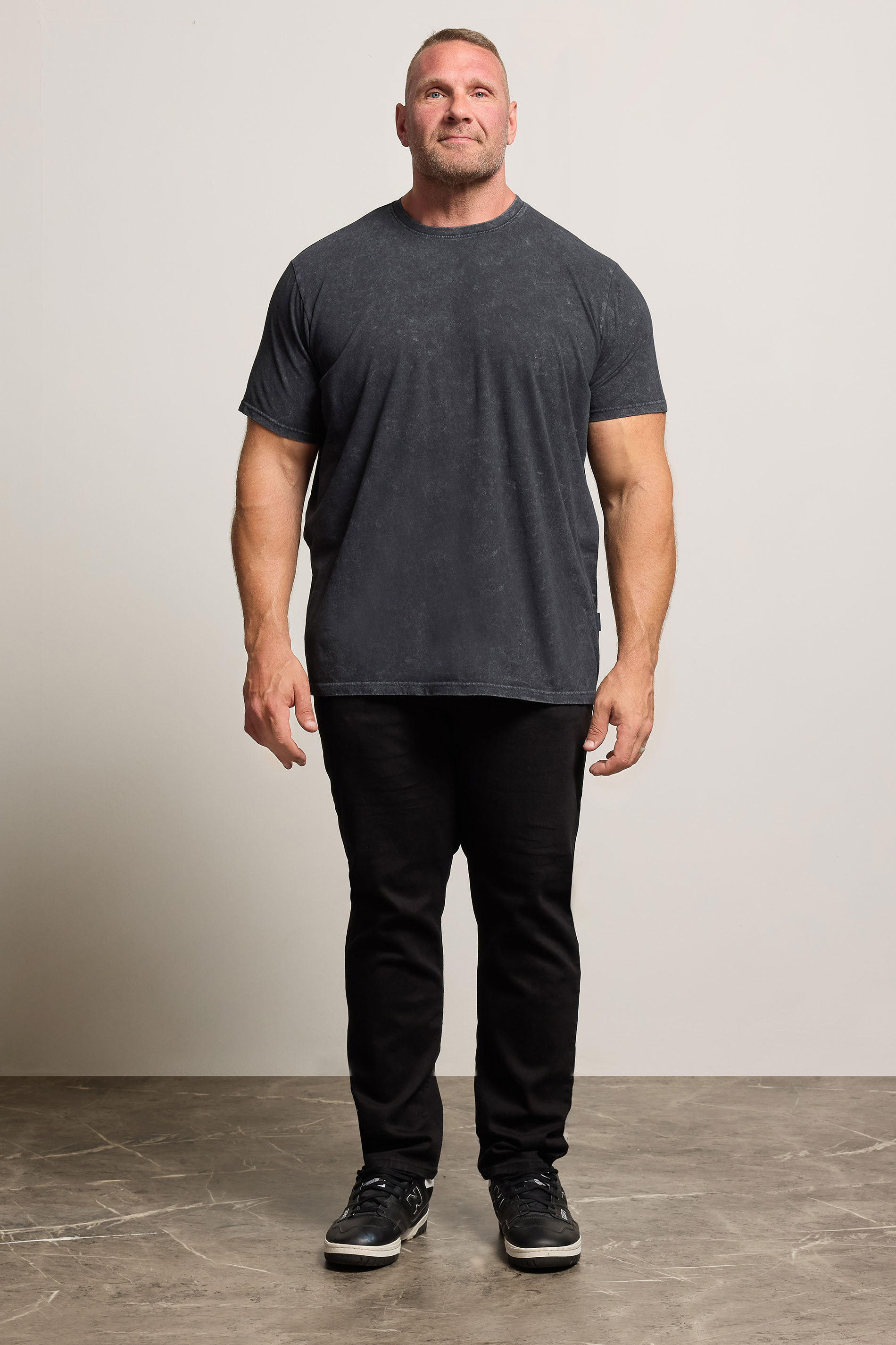 BadRhino Big & Tall Black Acid Wash T-Shirt | BadRhino 2