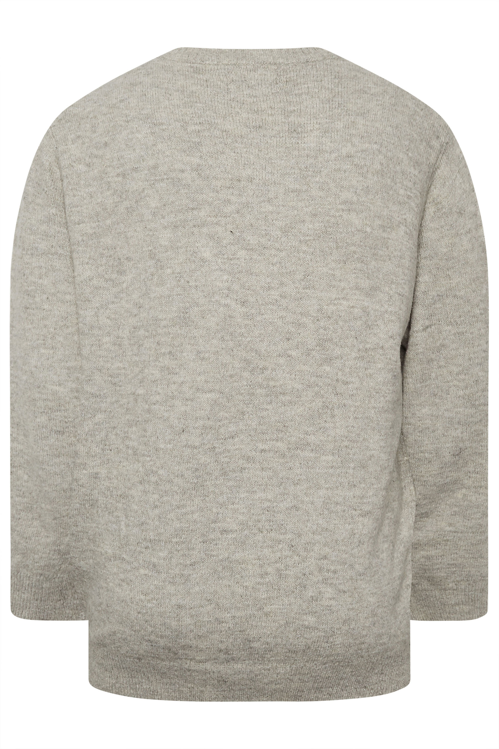 JACK & JONES Big & Tall Light Grey Crew Neck Jumper | BadRhino 4