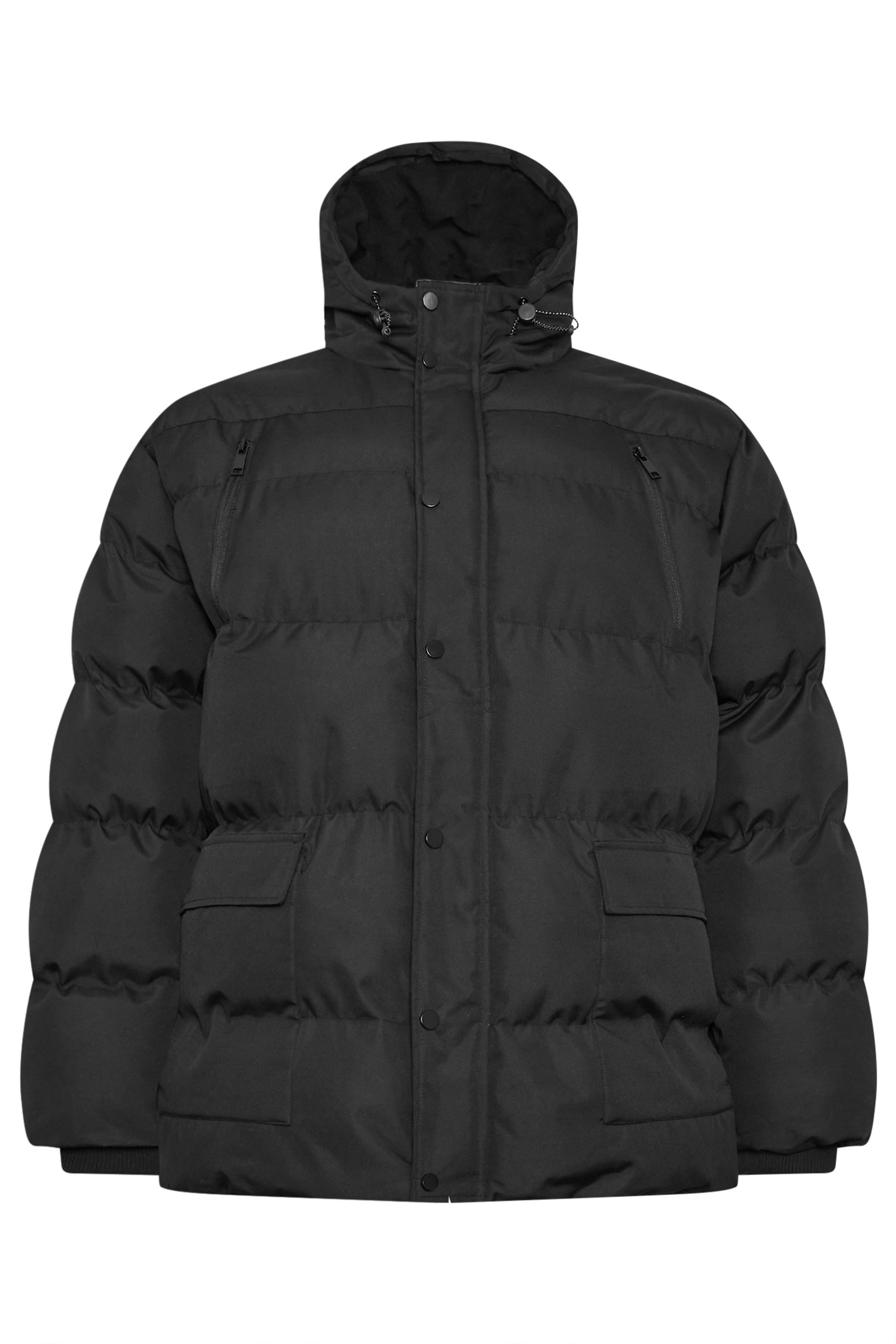 BadRhino Big & Tall Black Hooded Puffer Jacket | BadRhino 4