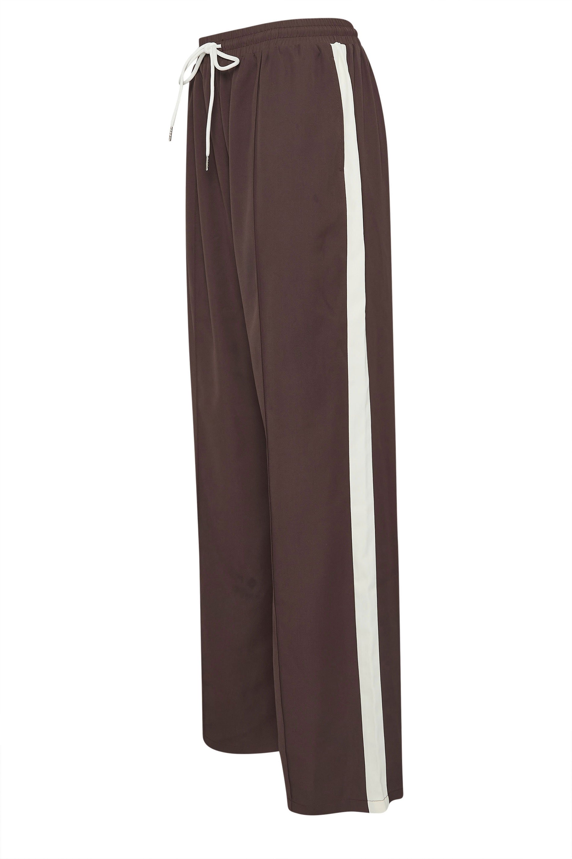 LTS Tall Brown Side Stripe Wide Leg Trousers | Long Tall Sally 5