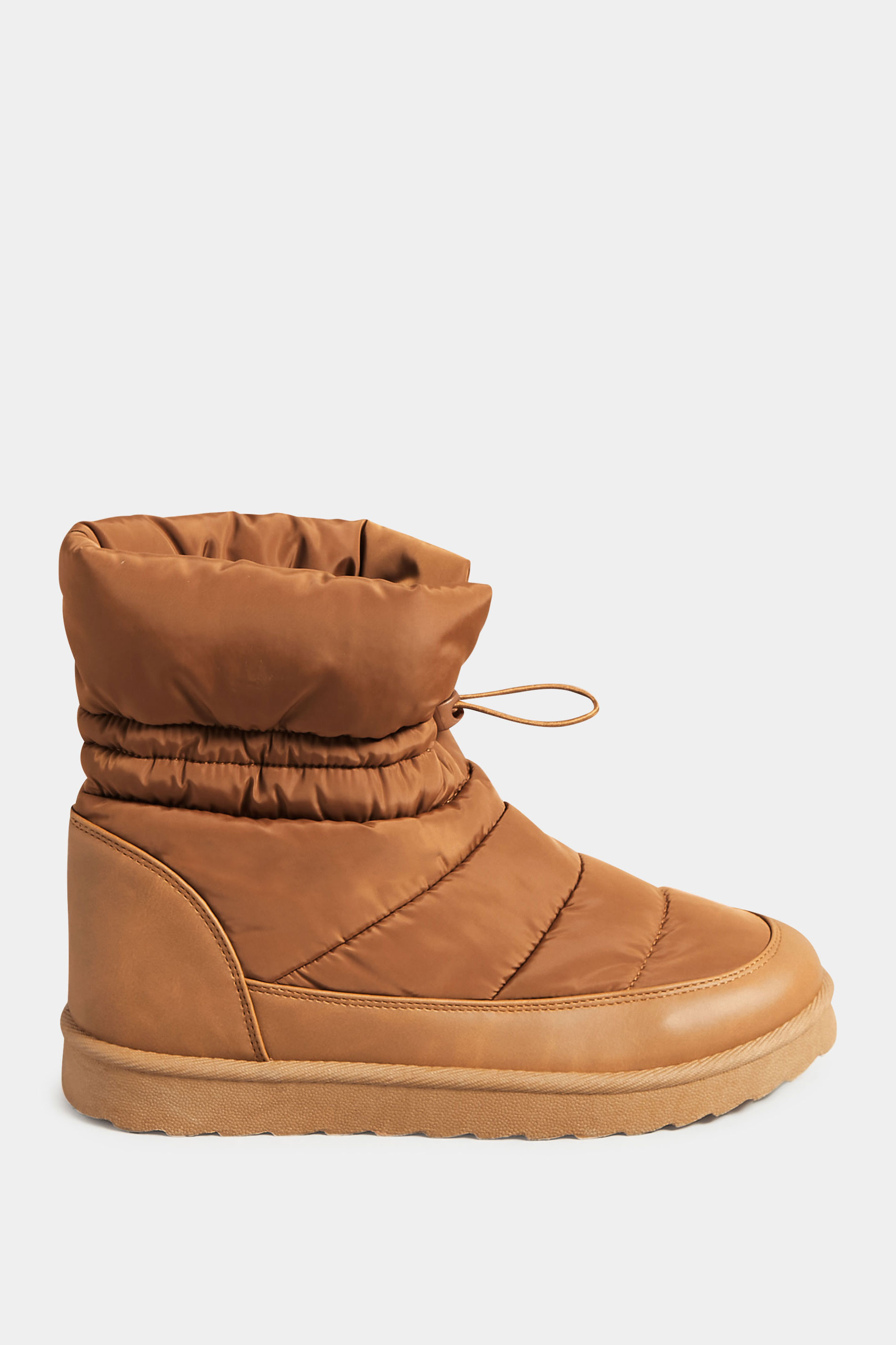 Brown Padded Snow Boots In Wide E Fit & Extra Wide EEE Fit | Yours Clothing 3