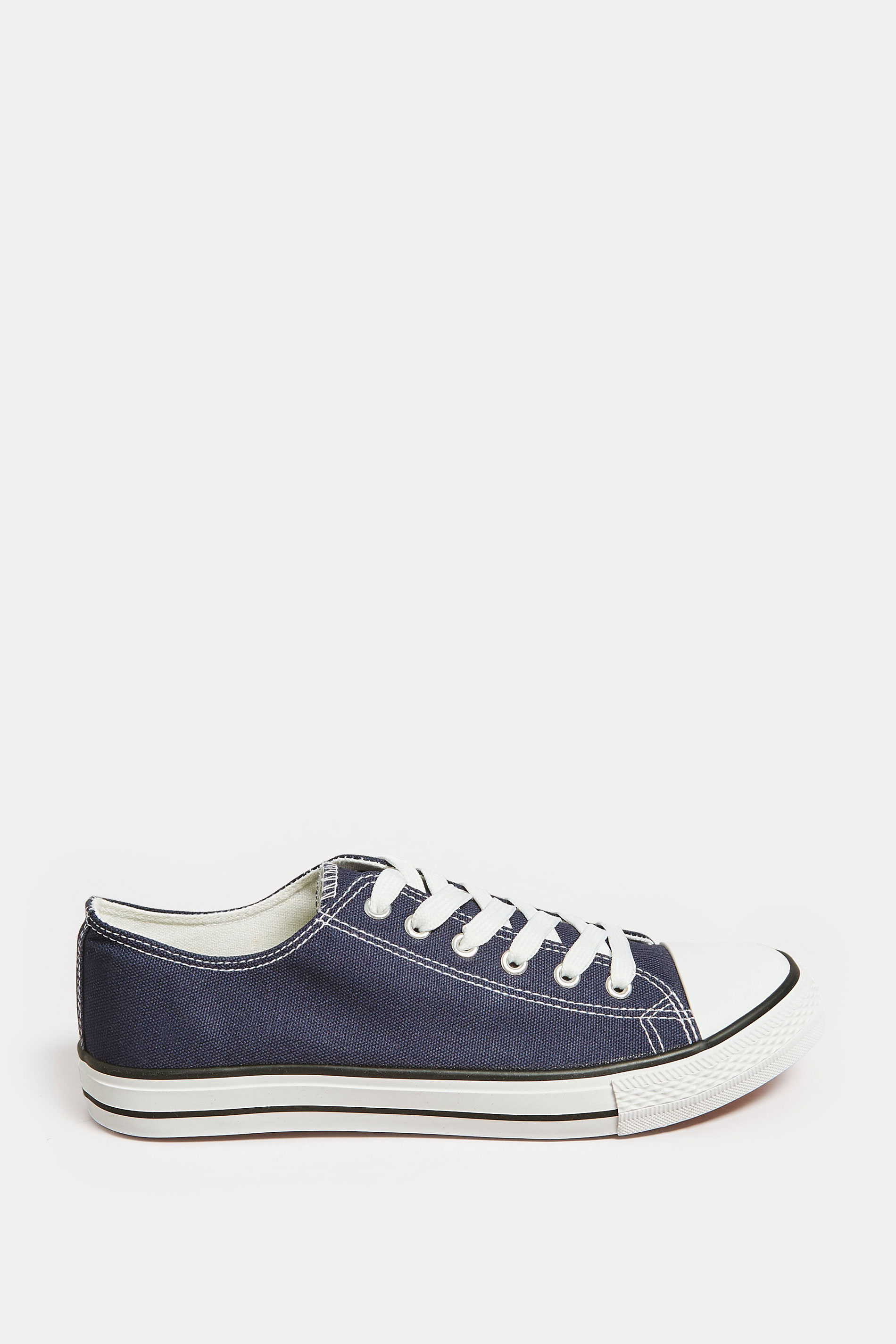 LTS Navy Canvas Low Trainers In Standard Fit | Long Tall Sally  3