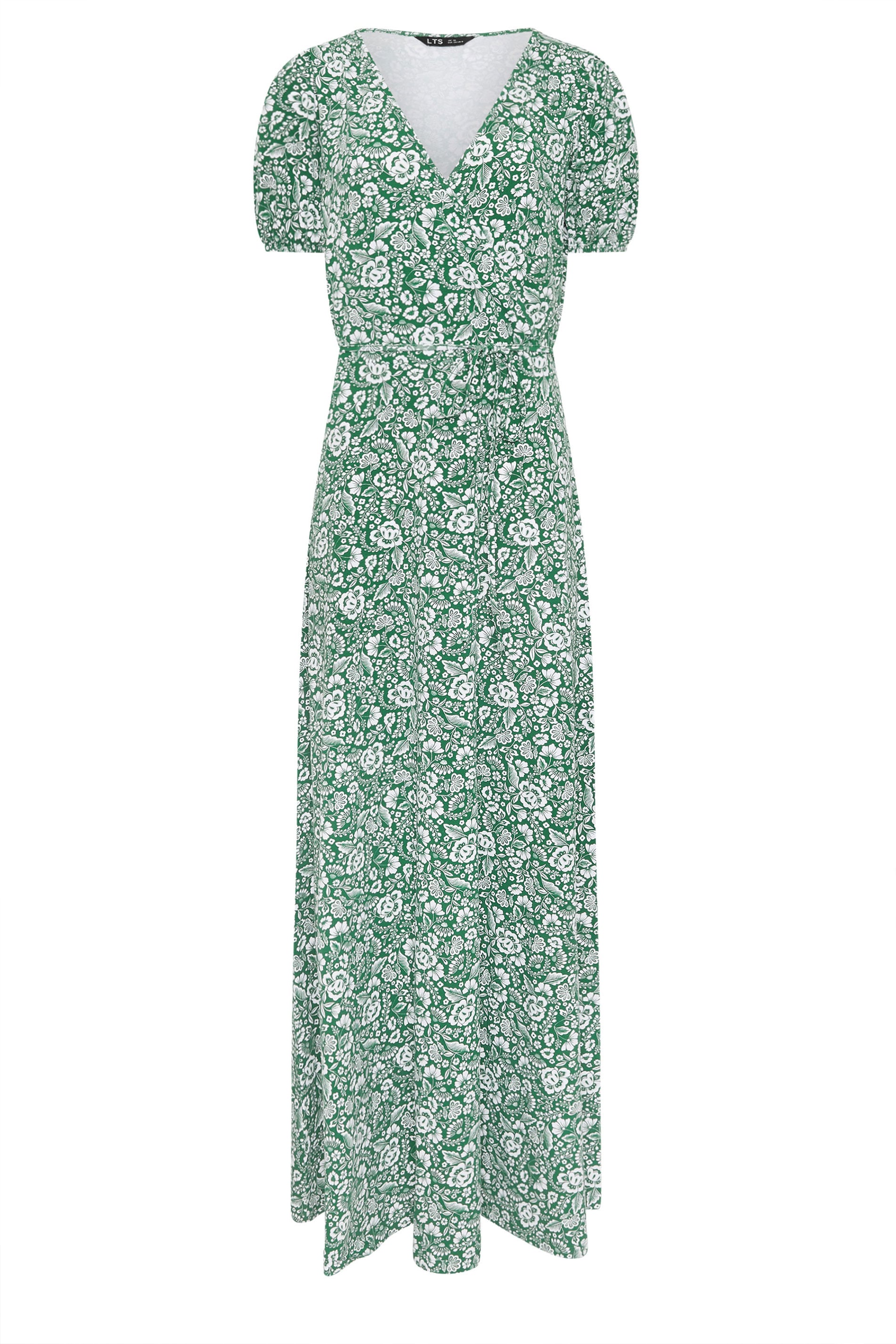 LTS Tall Women's Green Floral Cotton Wrap Maxi Dress | Long Tall Sally 6