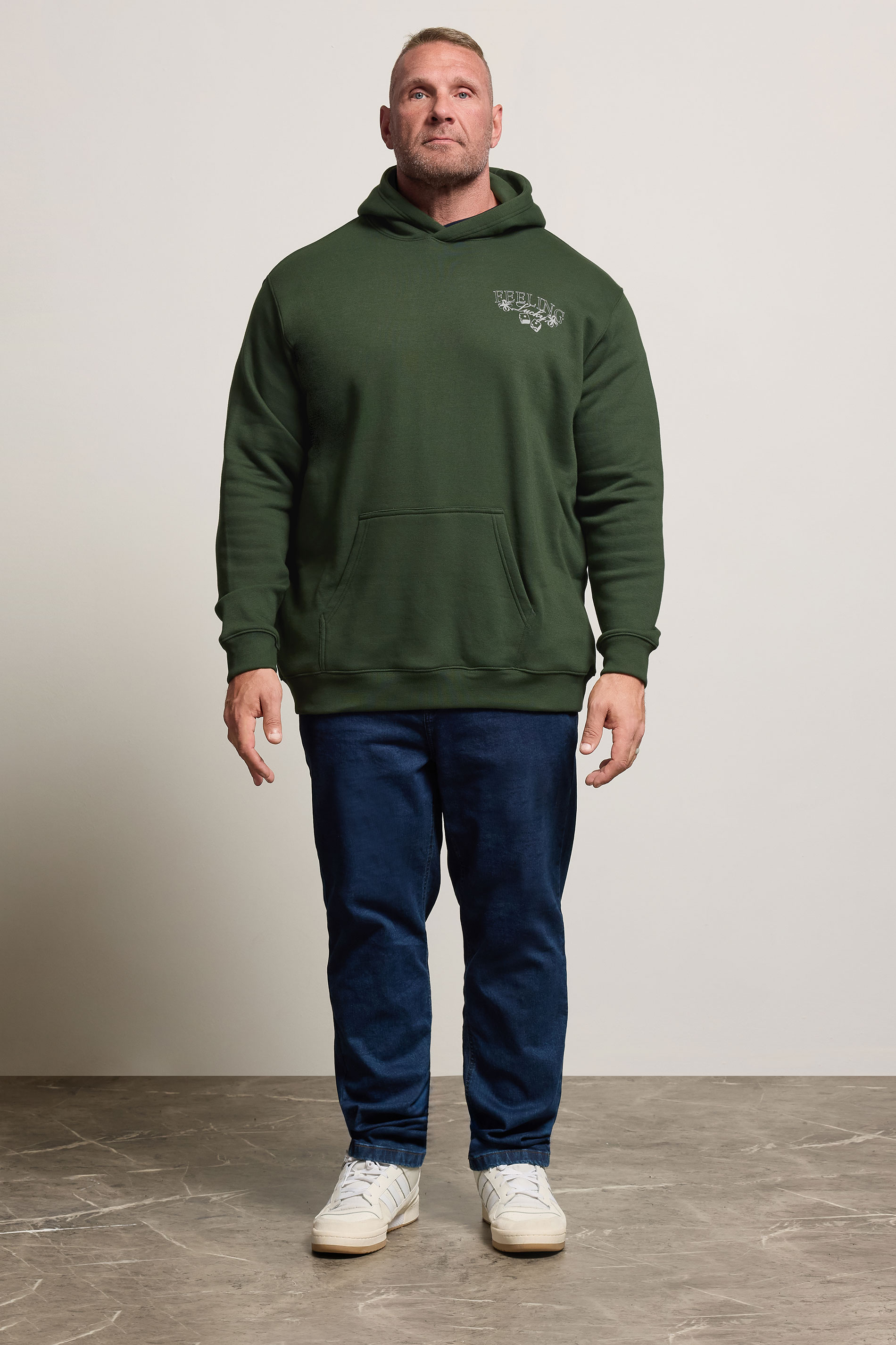 BadRhino Big & Tall Dark Green Feeling Lucky Hoodie | BadRhino 2