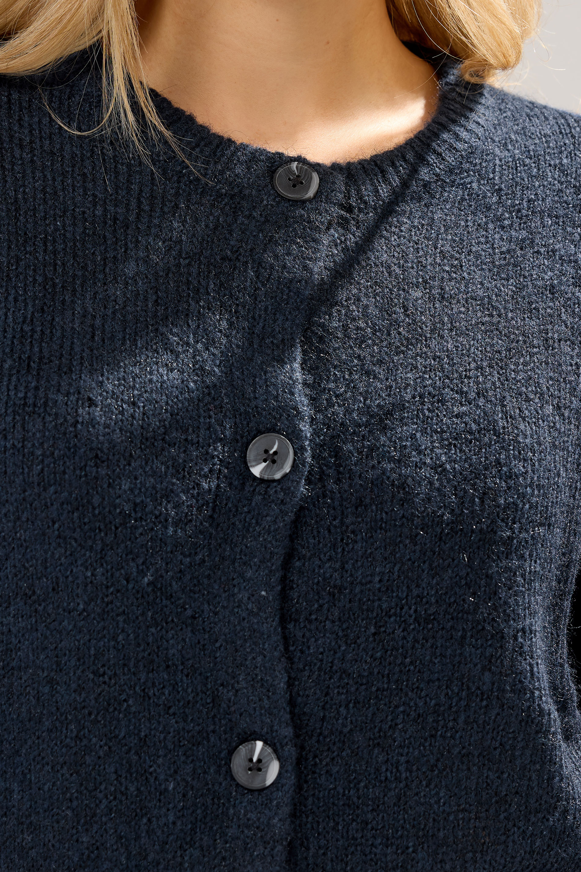 LTS Tall Navy Blue Knitted Button Cardigan | Long Tall Sally 4
