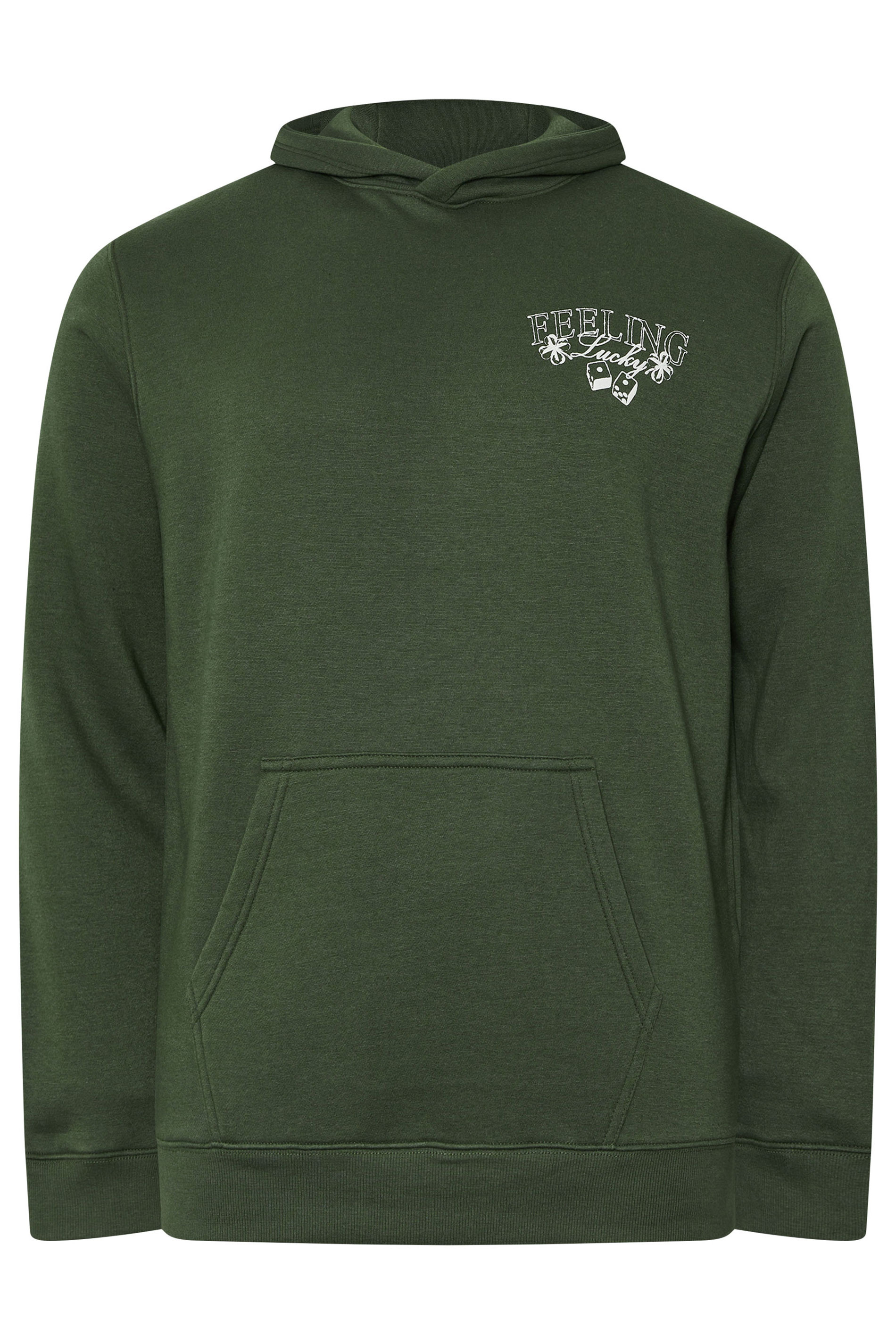 BadRhino Big & Tall Dark Green Feeling Lucky Hoodie | BadRhino 6