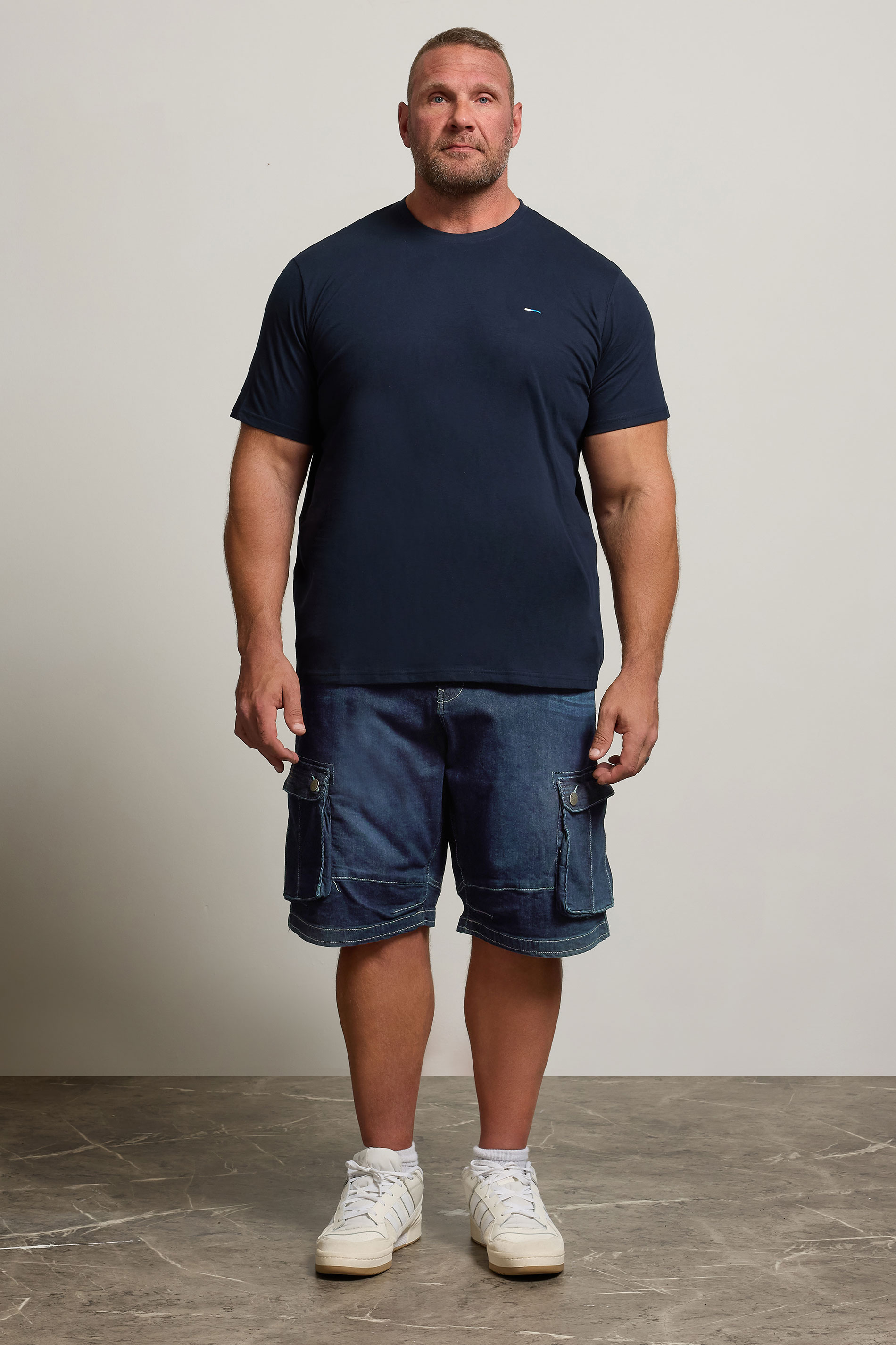 KAM Dark Blue Cargo Denim Shorts | BadRhino 2