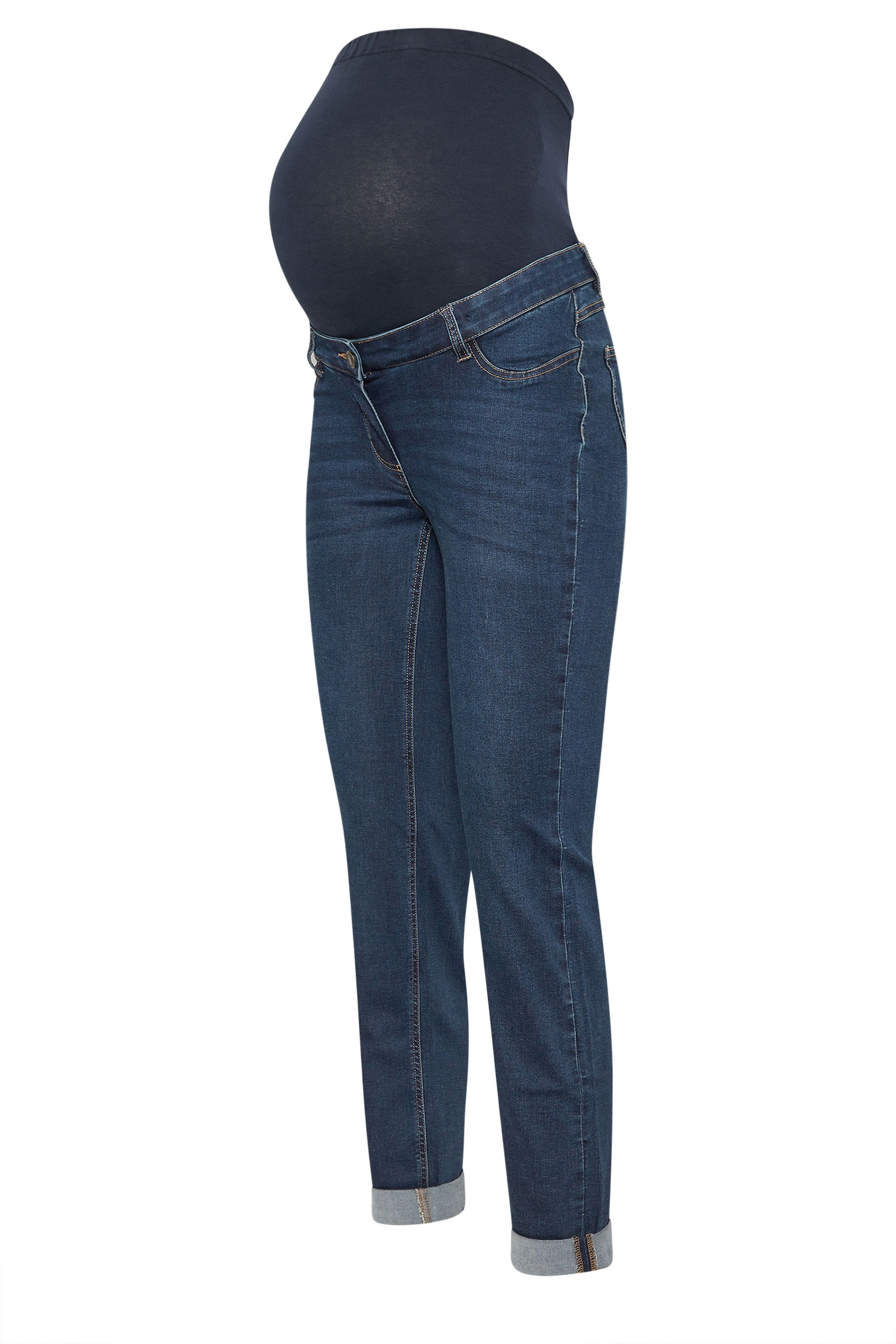 LTS Tall Maternity Dark Blue Turn Up Straight Leg Jeans | Long Tall Sally 6