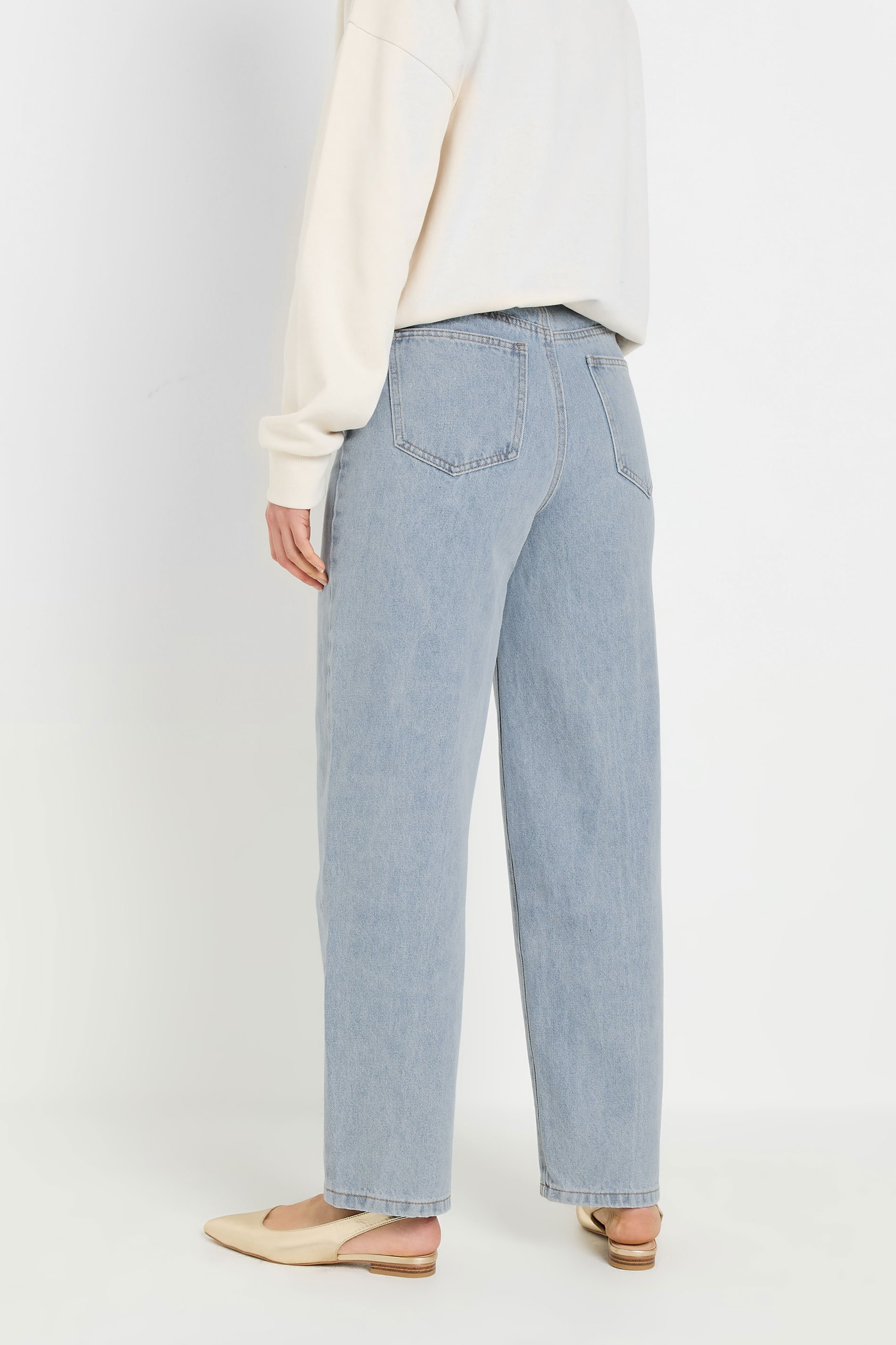 LTS Tall Light Blue Wash Barrel Leg Jeans | Long Tall Sally 4