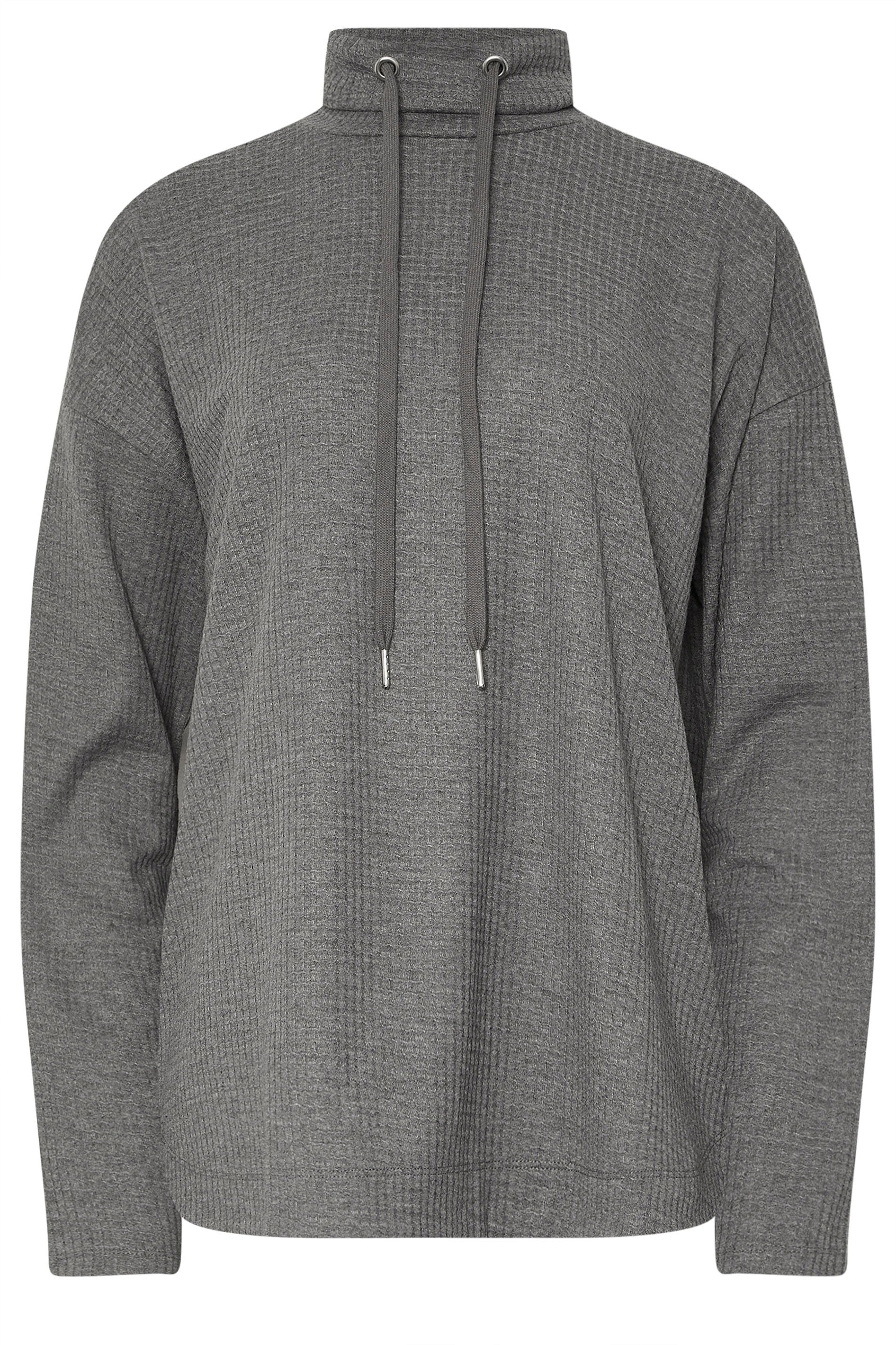 LTS Tall Charcoal Grey Waffle Lounge Top | Long Tall Sally 5