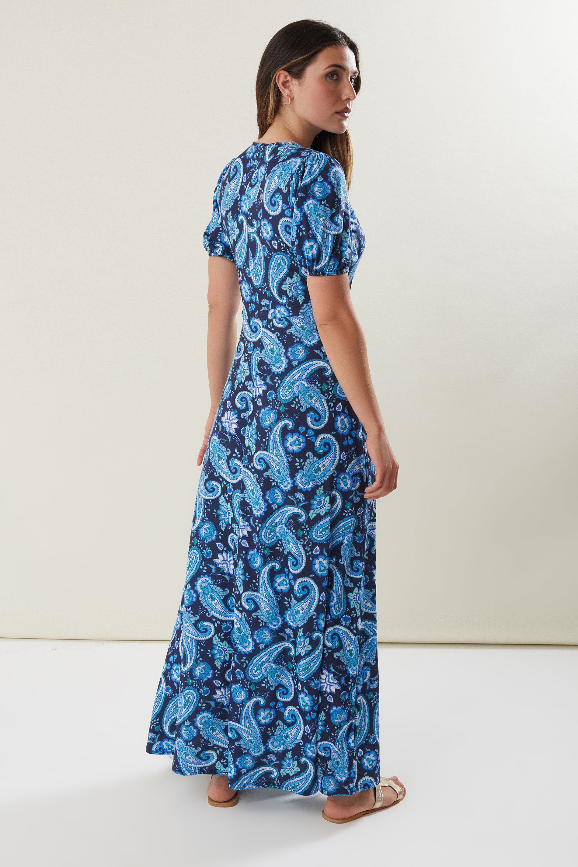LTS Tall Royal Blue Floral Paisley Print Wrap Maxi Dress | Long Tall Sally 3