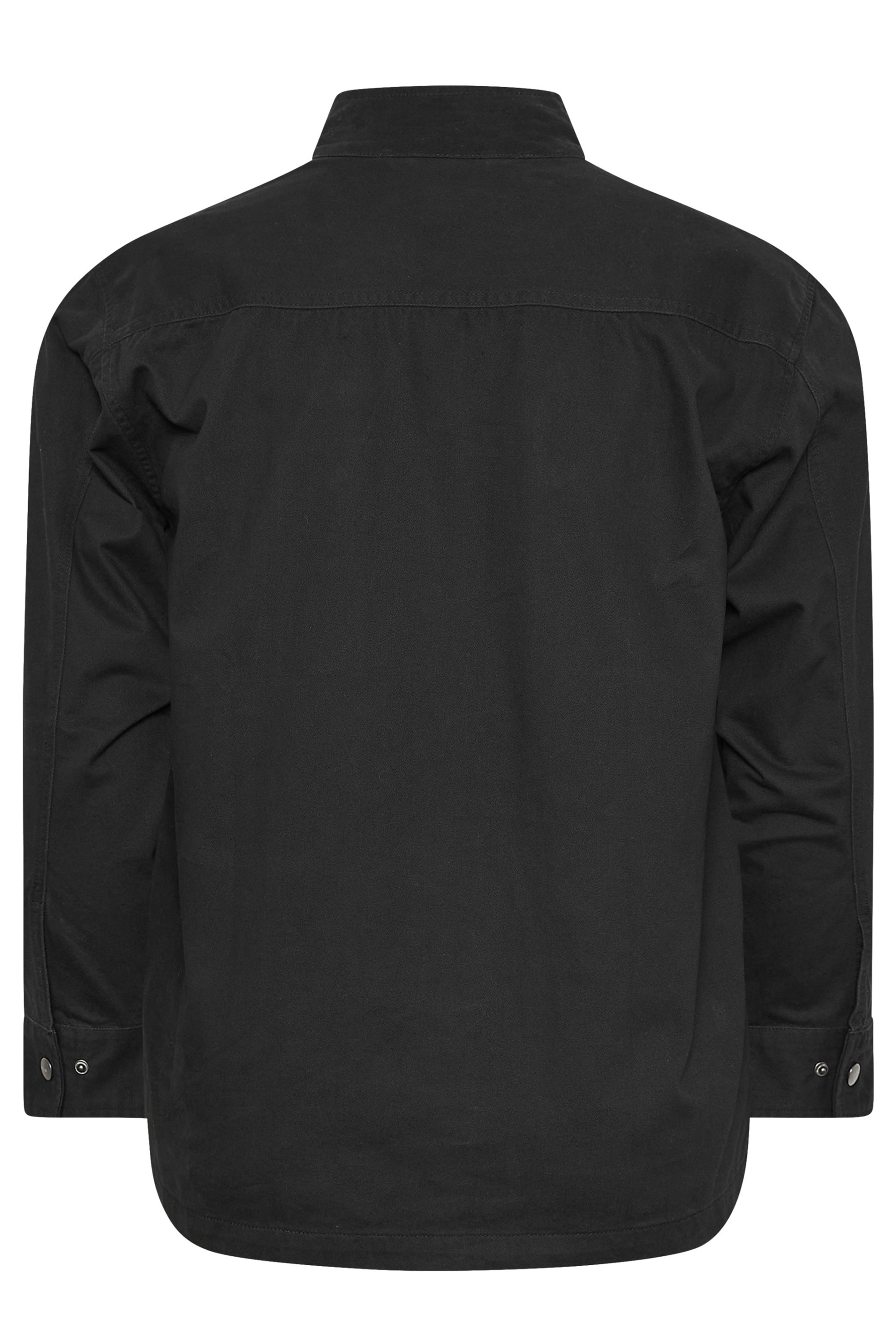BadRhino Big & Tall Black Cotton Zip Through Jacket | BadRhino 7