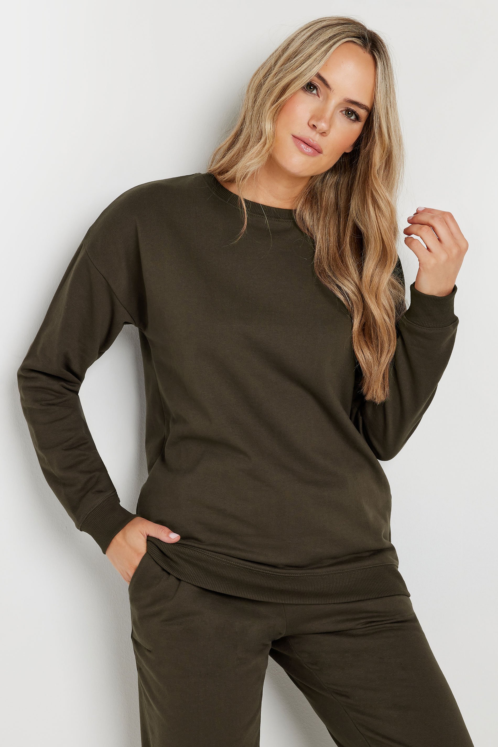 LTS Tall Chocolate Brown Crew Neck Sweatshirt | Long Tall Sally 1