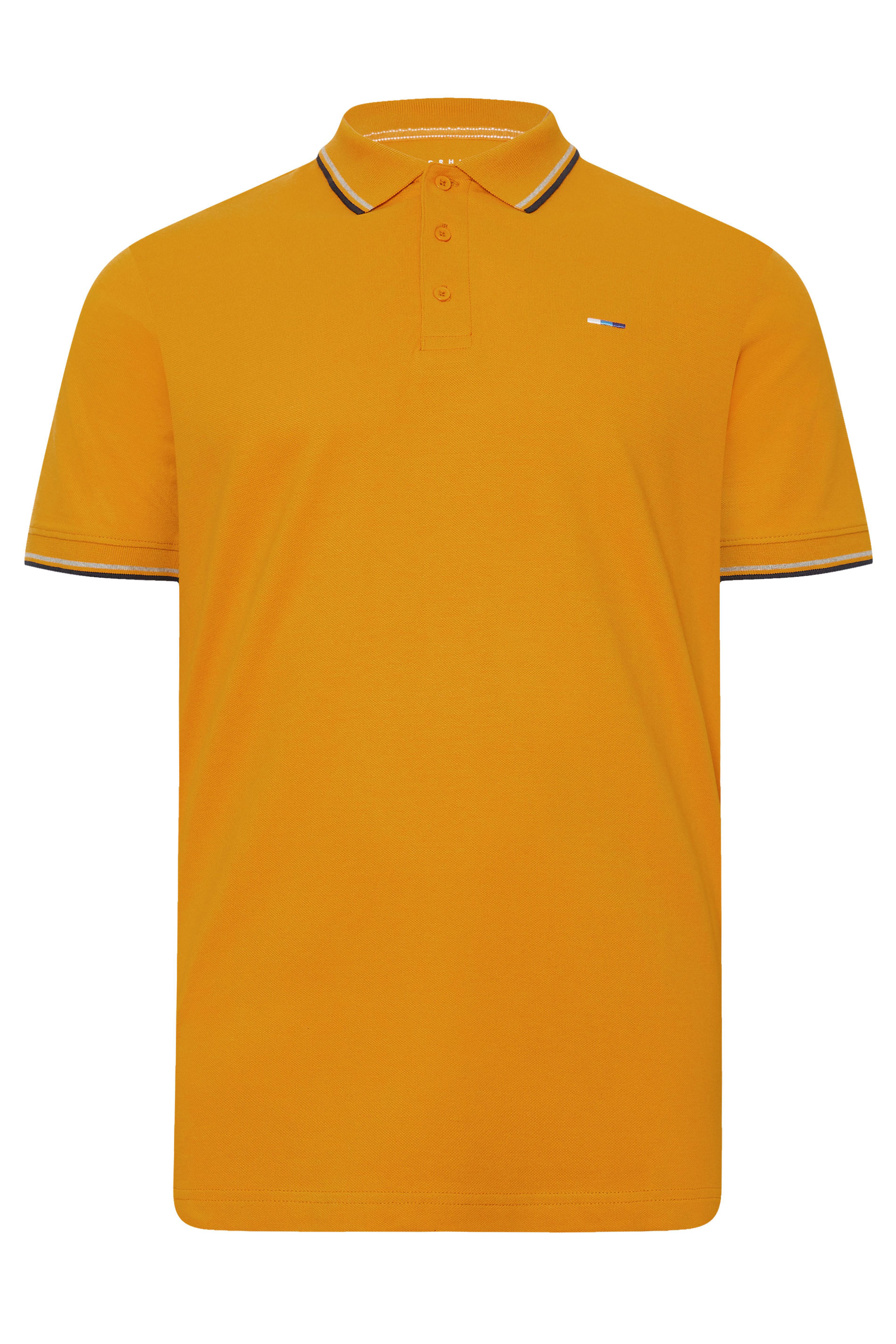 BadRhino Big & Tall Mustard Yellow Tipped Polo Shirt | BadRhino 4