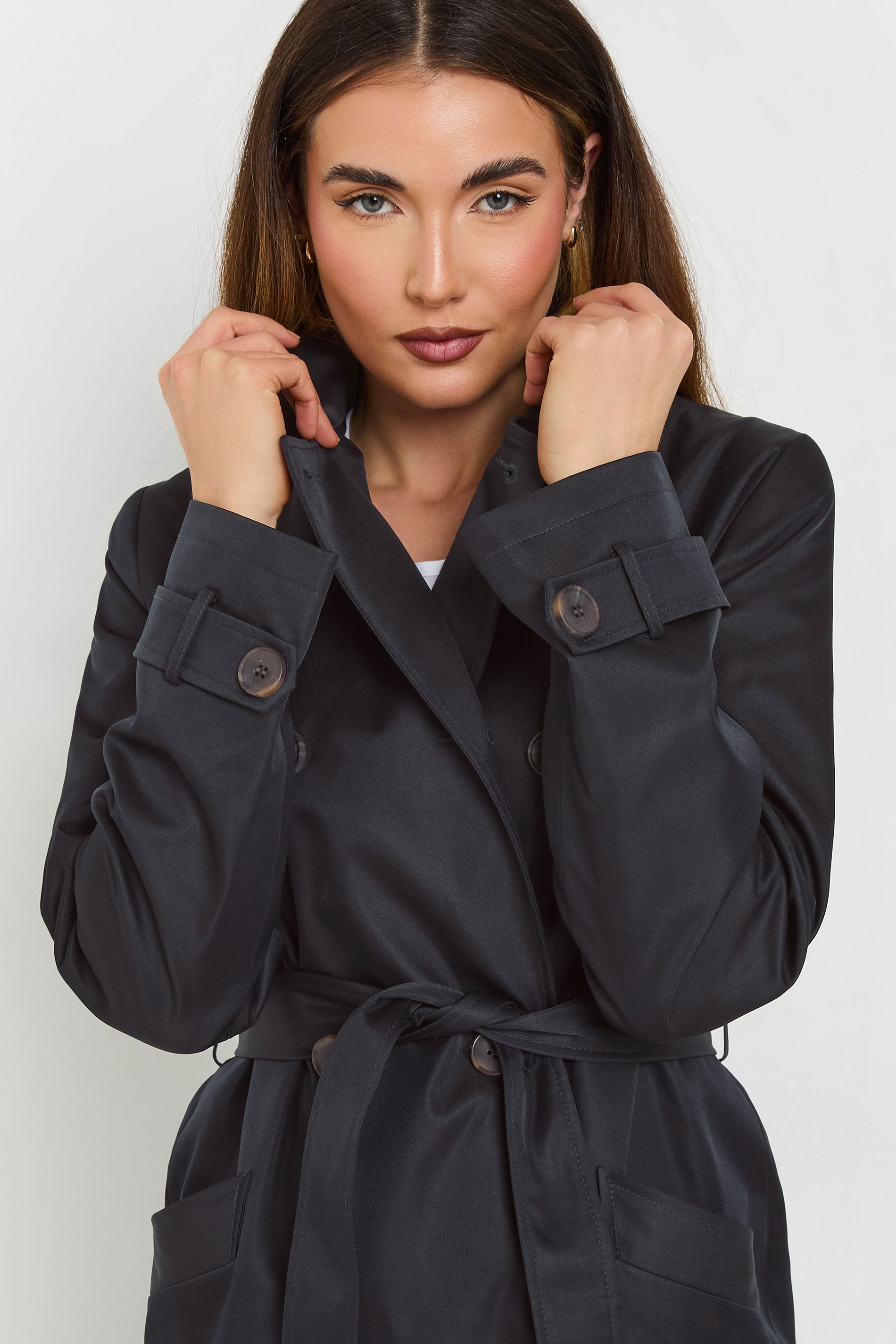 LTS Tall Navy Blue Lined Trench Coat | Long Tall Sally 5