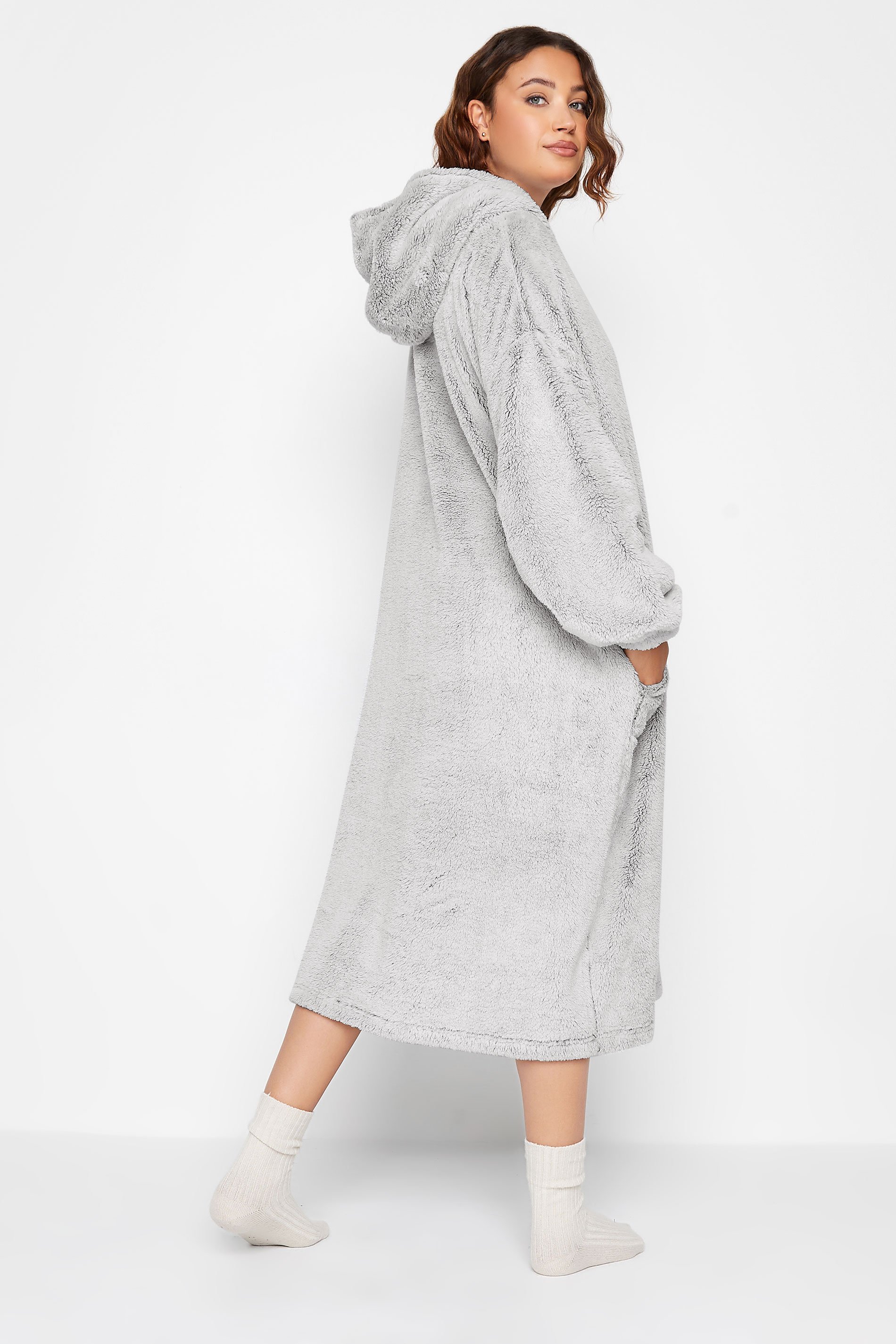 LTS Tall Women's Grey Soft Touch Snuggle Hoodie | Long Tall Sally 4