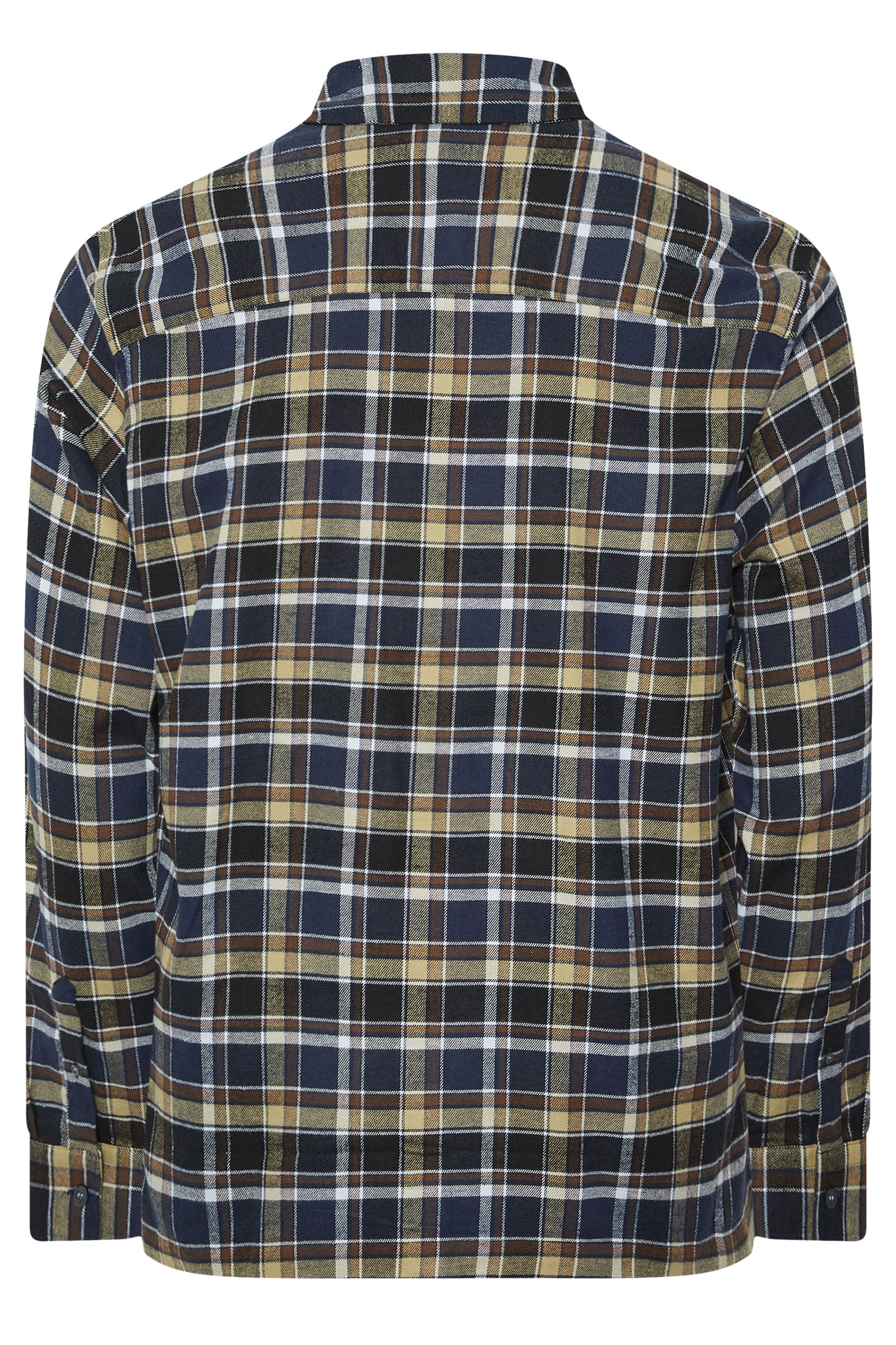 LYLE & SCOTT Big & Tall Blue & Green Brushed Cotton Check Shirt | BadRhino 4