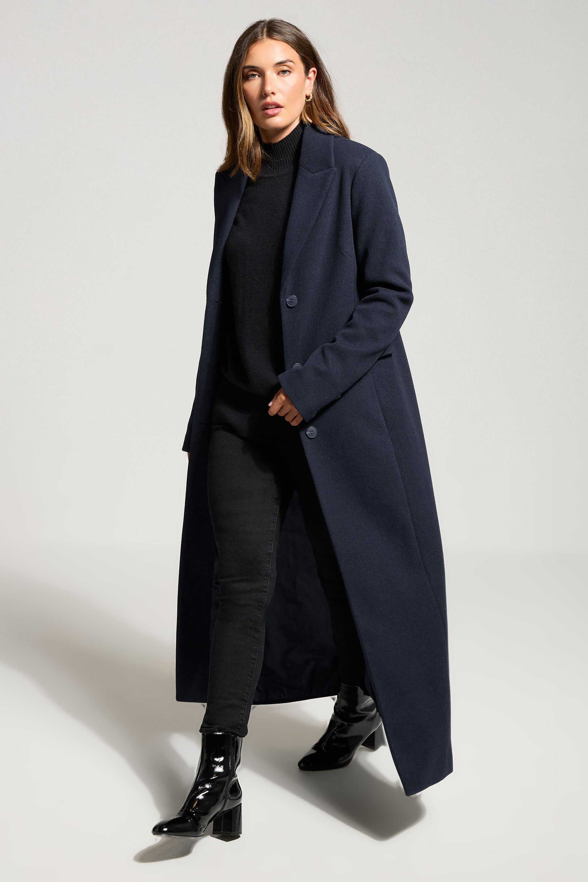 LTS Tall Navy Blue Formal Maxi Coat | Long Tall Sally 2