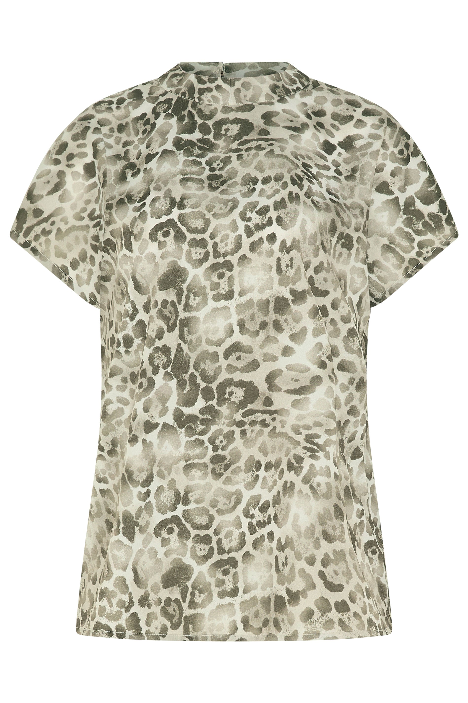 LTS Tall Natural Brown Leopard Print Grown On Sleeve Top | Long Tall Sally 5