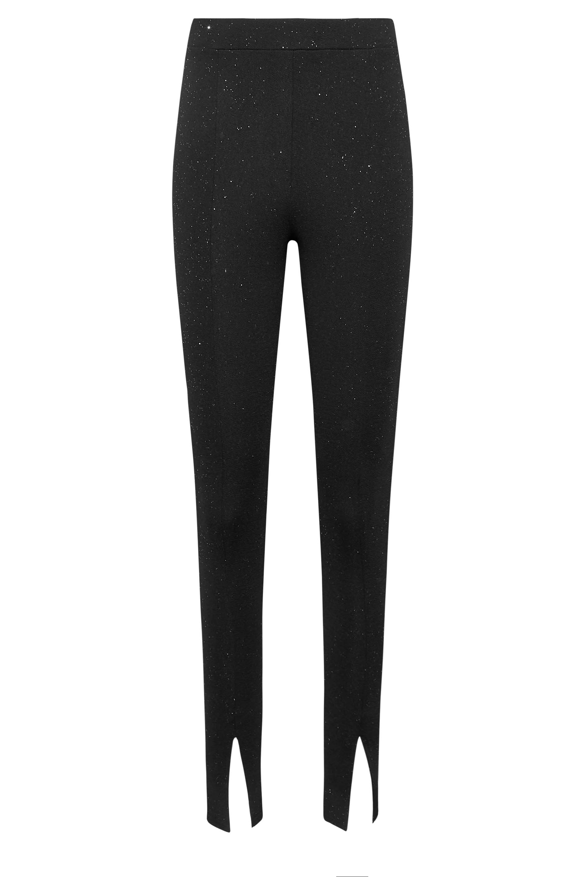 LTS Tall Black Spilt Hem Tapered Trousers | Long Tall Sally  5