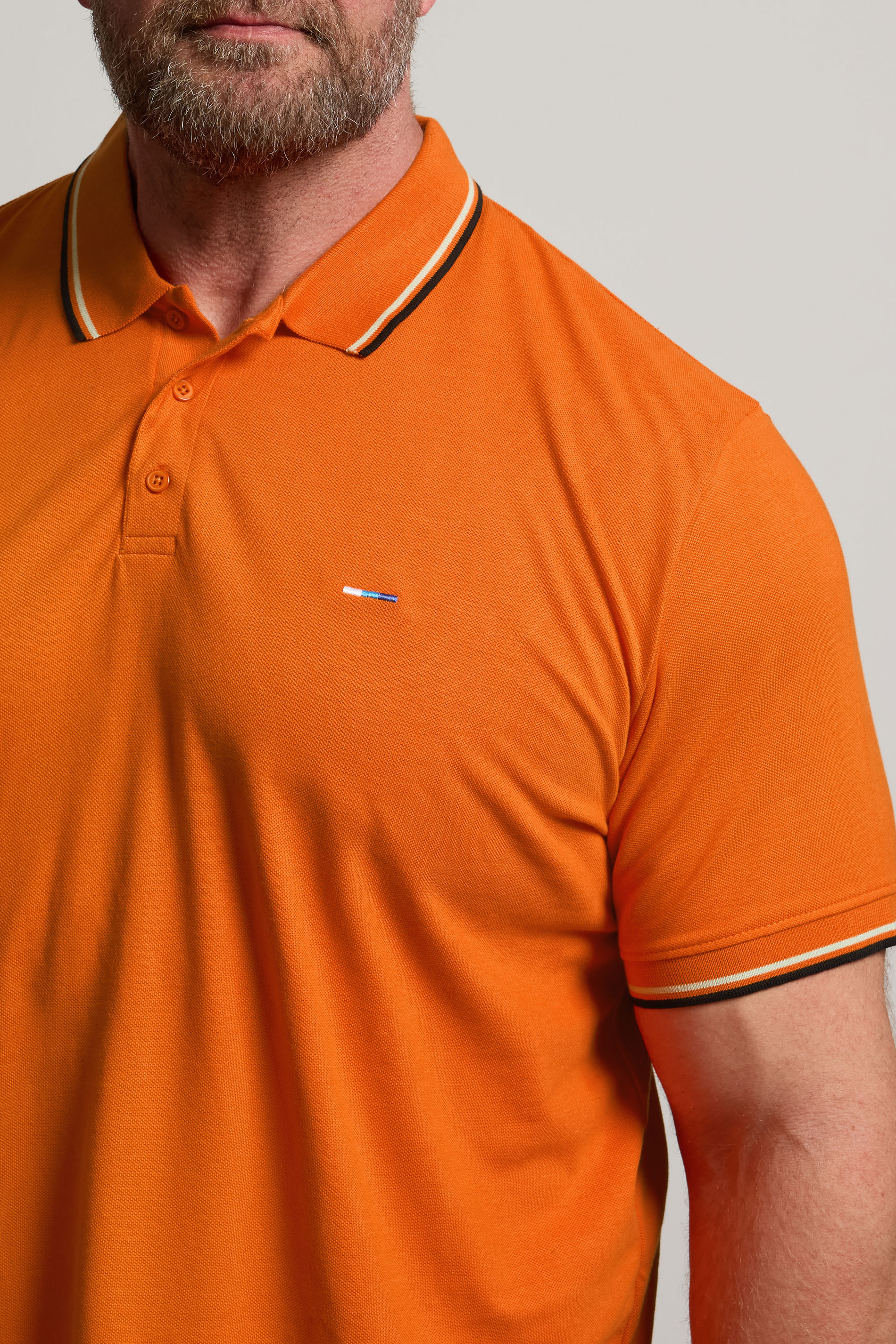 BadRhino Big & Tall Orange Tipped Polo Shirt | BadRhino 5