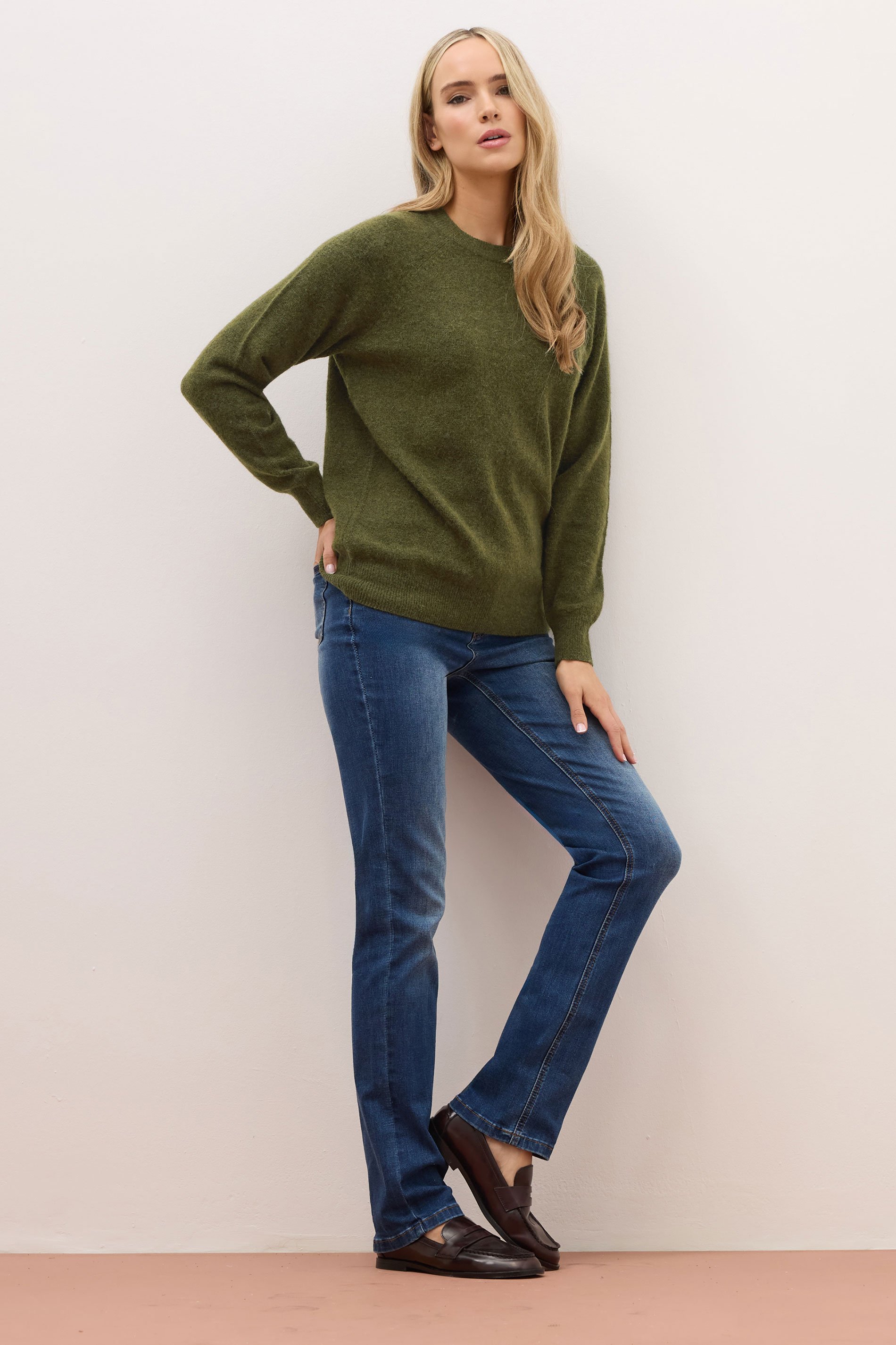LTS PREMIUM Tall Olive Green Knitted Jumper | Long Tall Sally 2