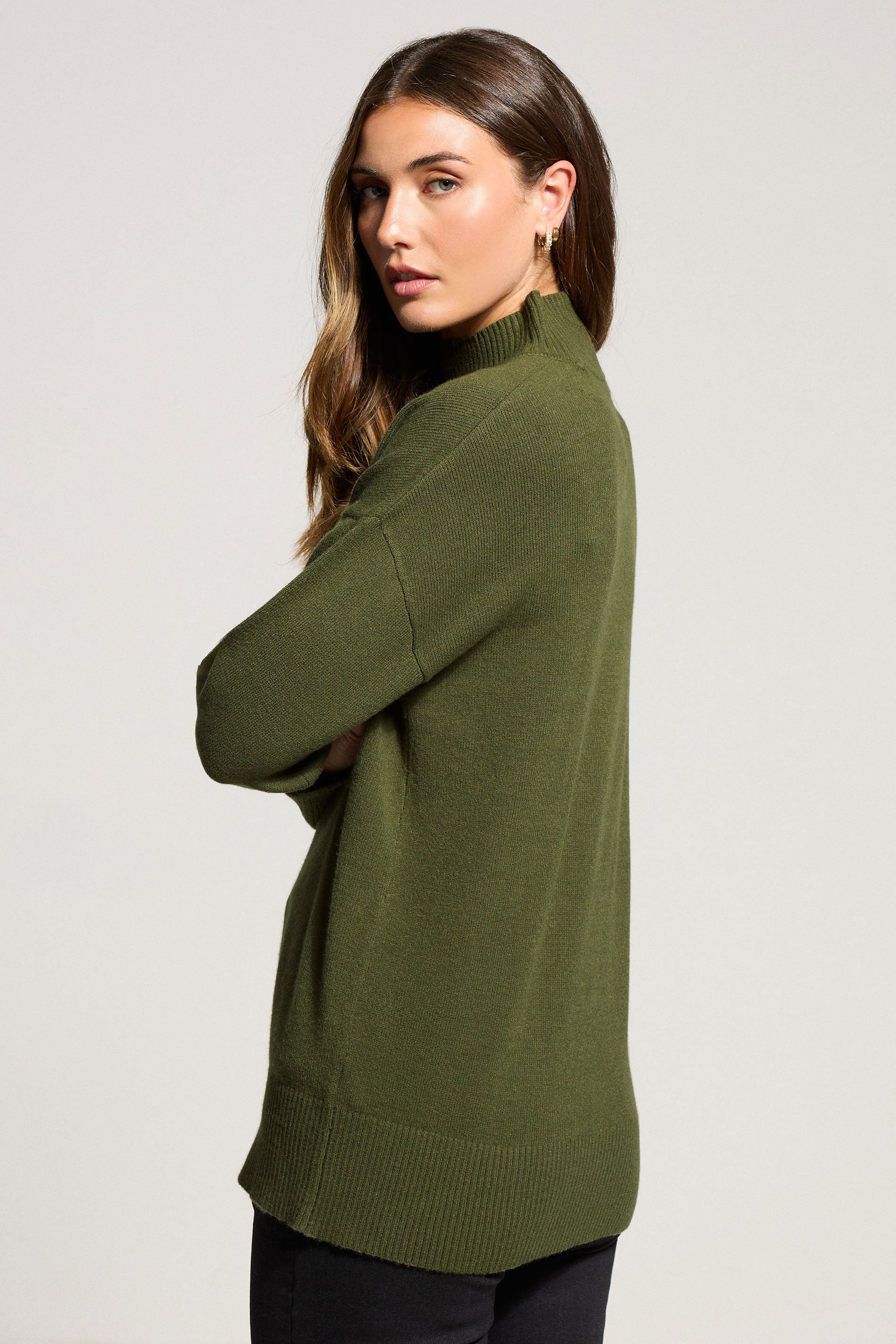 LTS Tall Khaki Green Turtle Neck Jumper | Long Tall Sally 4