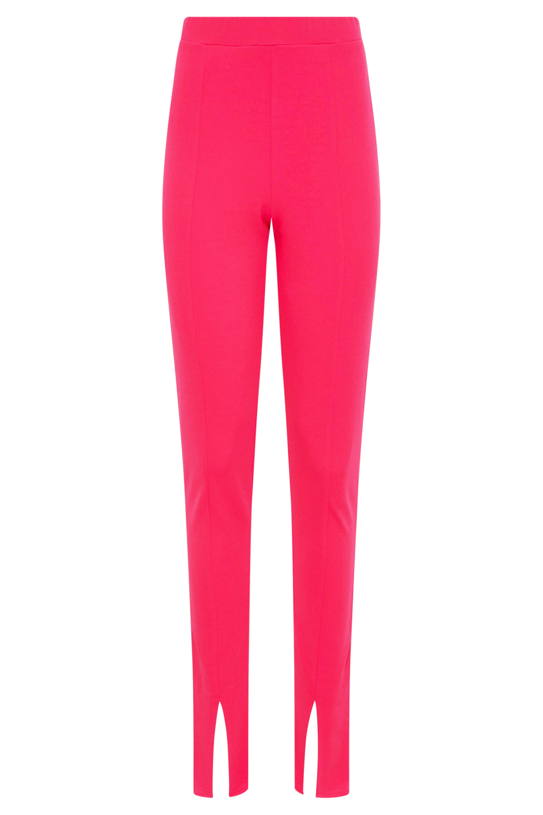 FRONT SLIT PANTS- HOT PINK