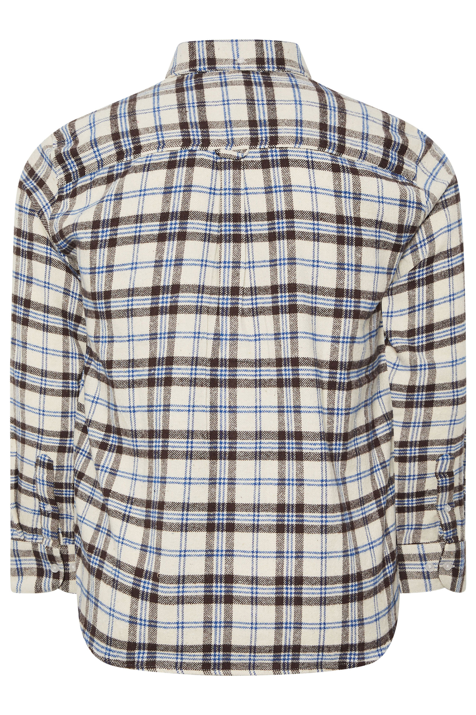 BadRhino Big & Tall Brown & Blue Brushed Checked Shirt | BadRhino 7