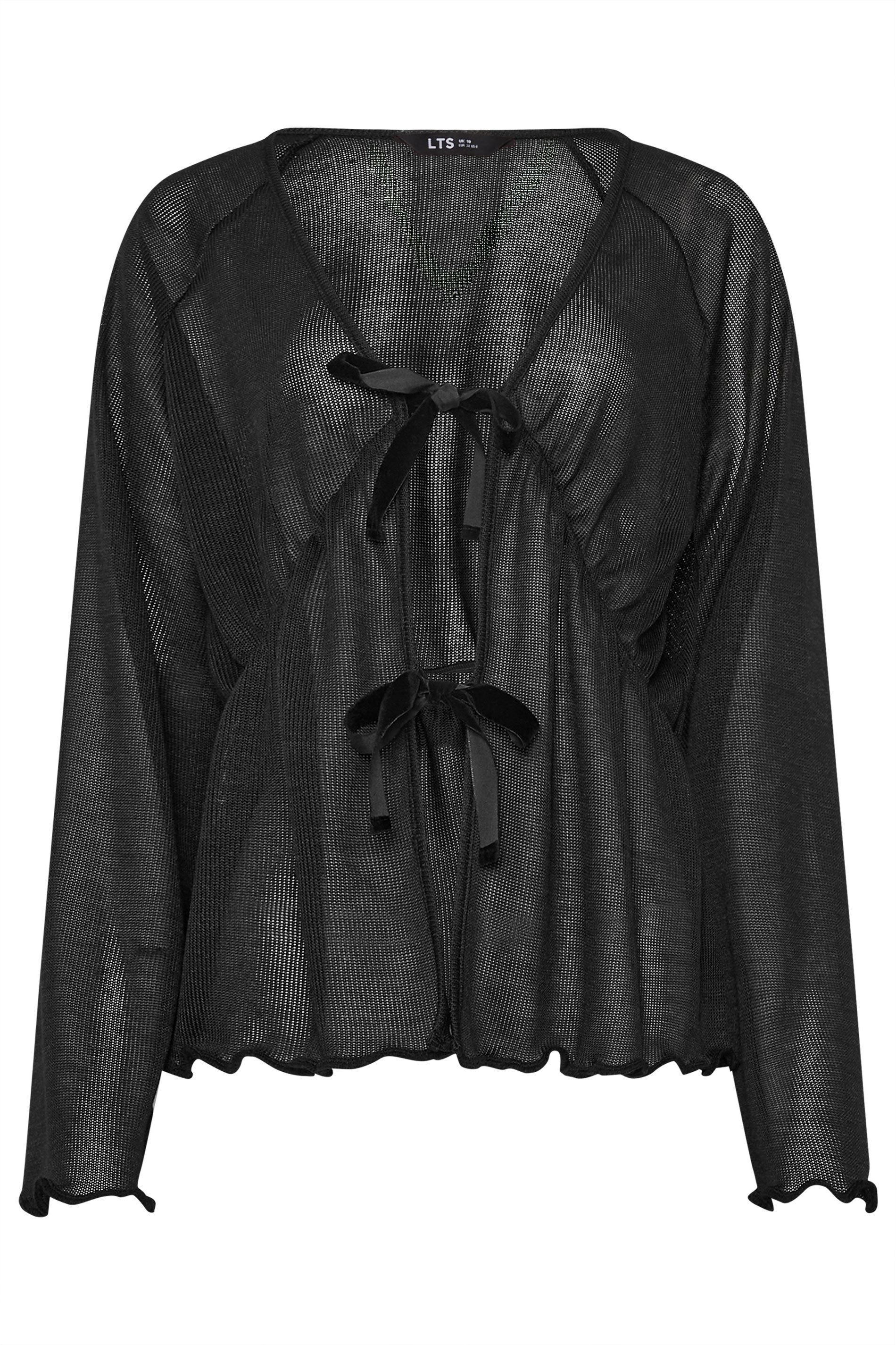 LTS Tall Black Velvet Bow Tie Front Top | Long Tall Sally 5