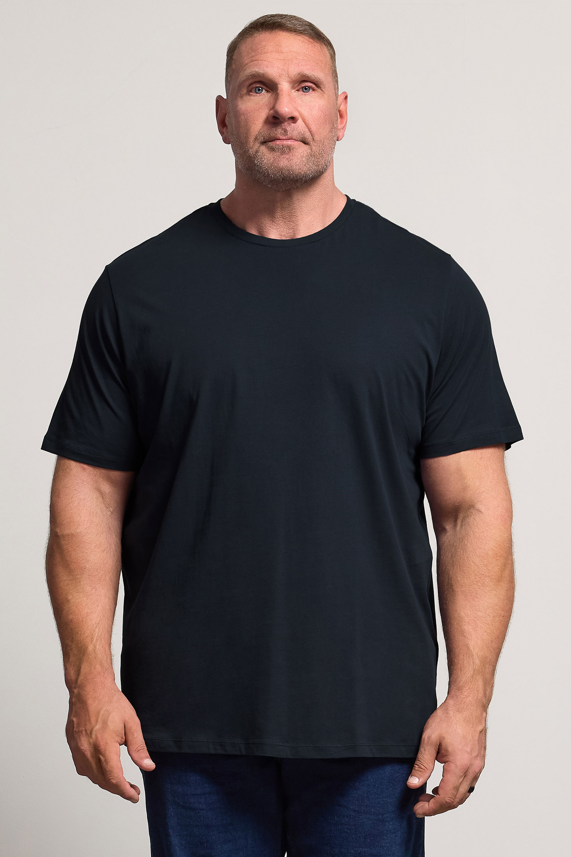 JACK & JONES Big & Tall Navy Blue Jenoa Crew T-Shirt | BadRhino 3