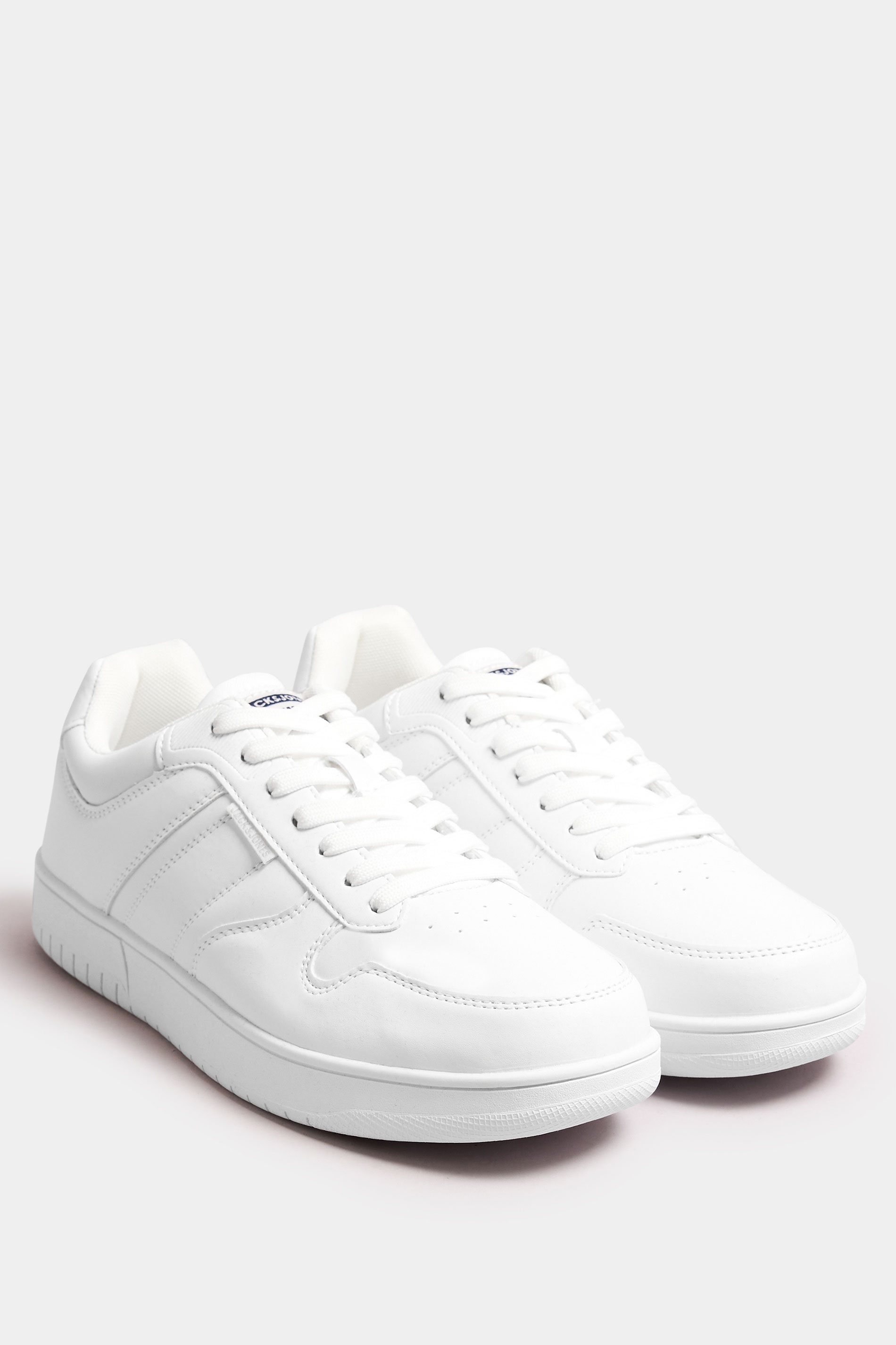 JACK & JONES White Logo Panel Trainers | BadRhino 2