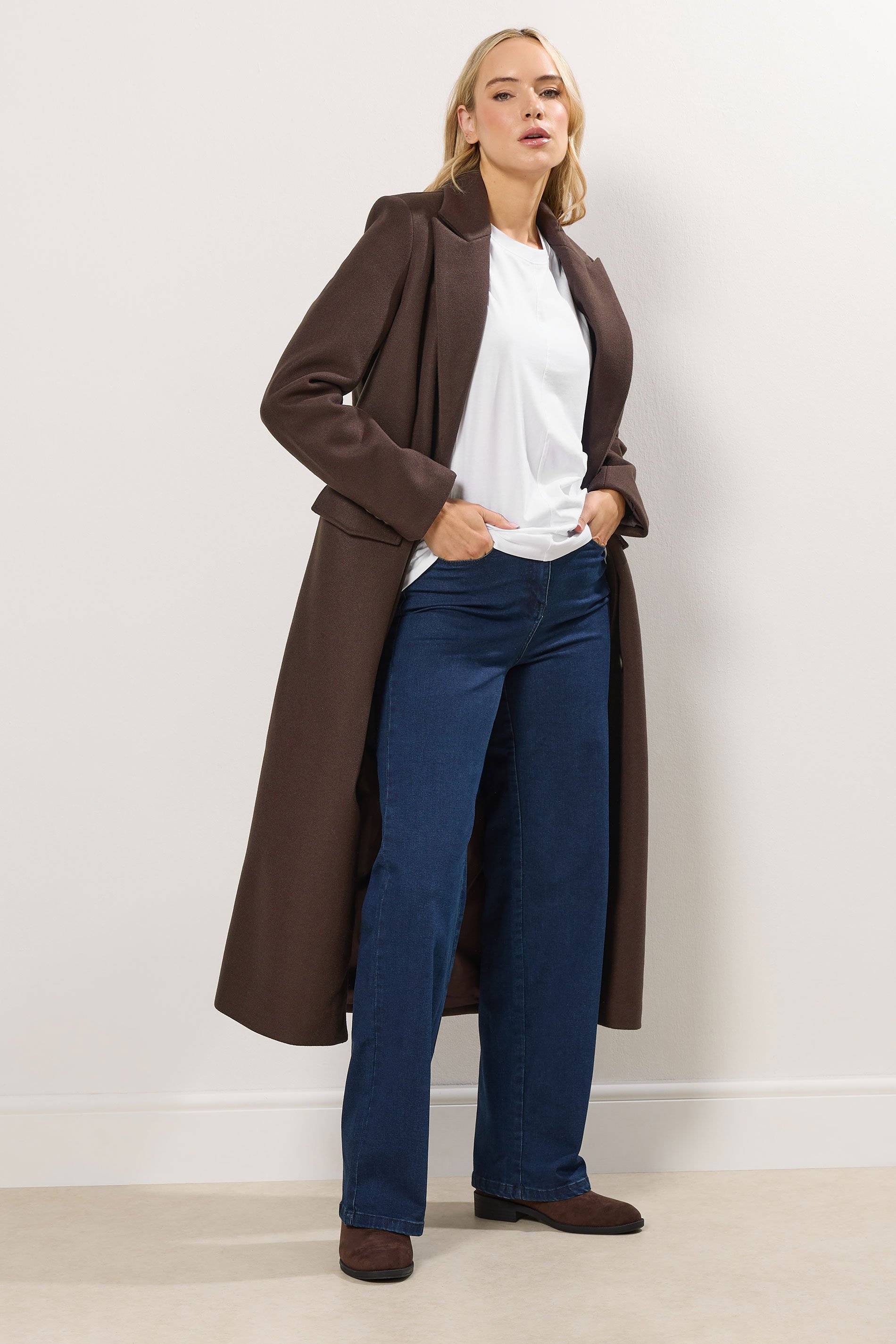 LTS Tall White Stitch Seam Panel T-Shirt | Long Tall Sally 5