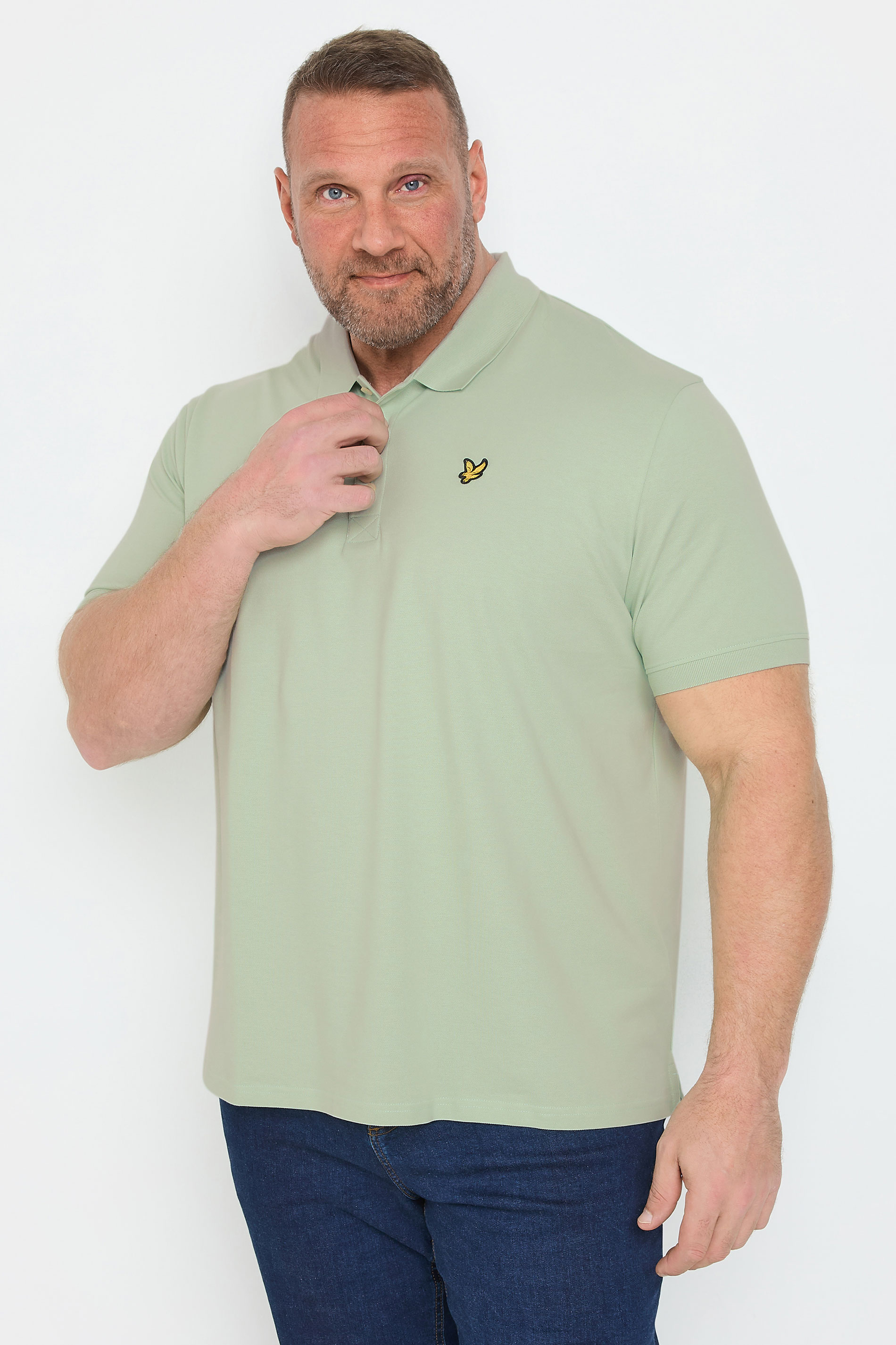LYLE & SCOTT Big & Tall Light Green Core Polo Shirt | BadRhino 1
